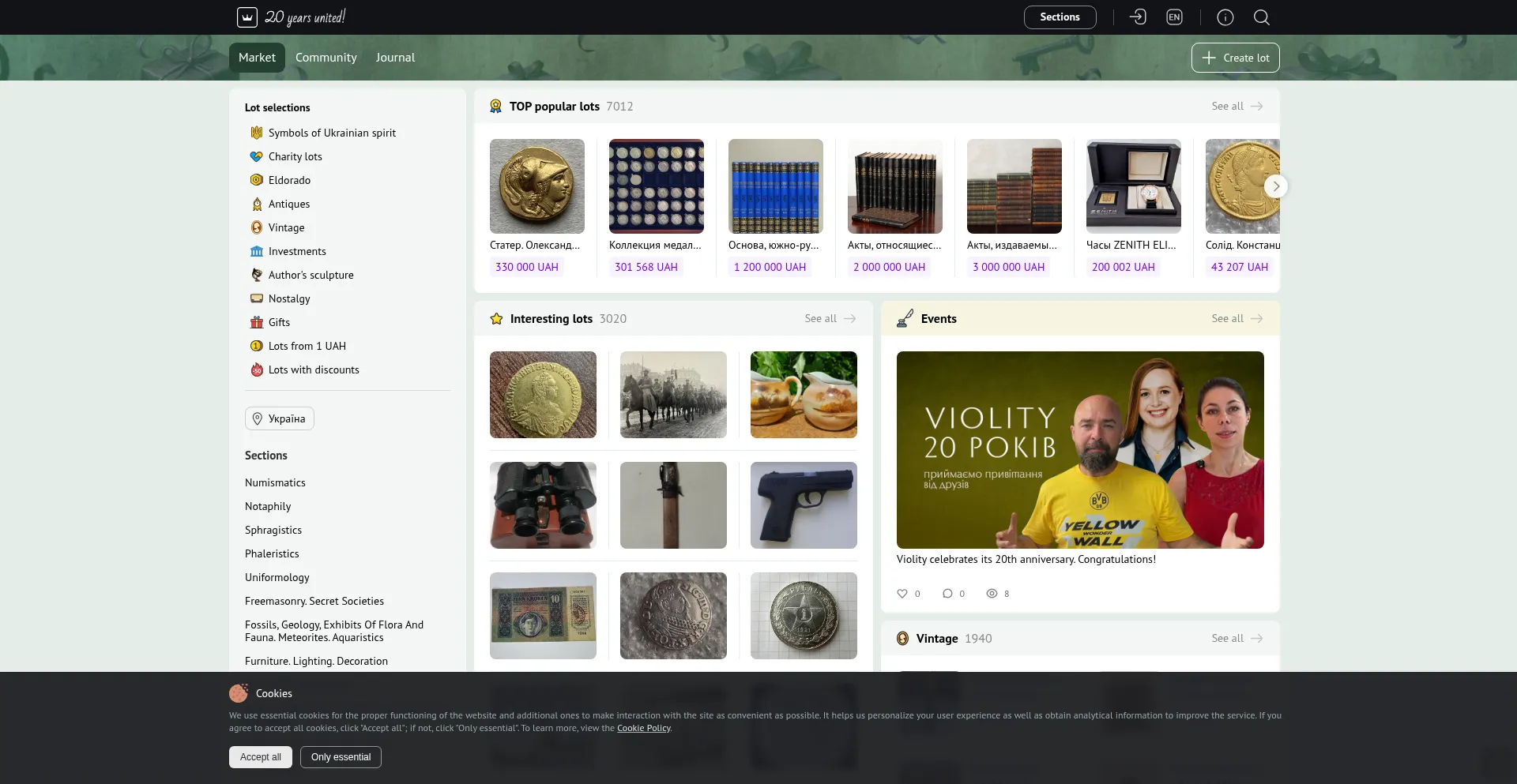 Website screenshot of Violity.com