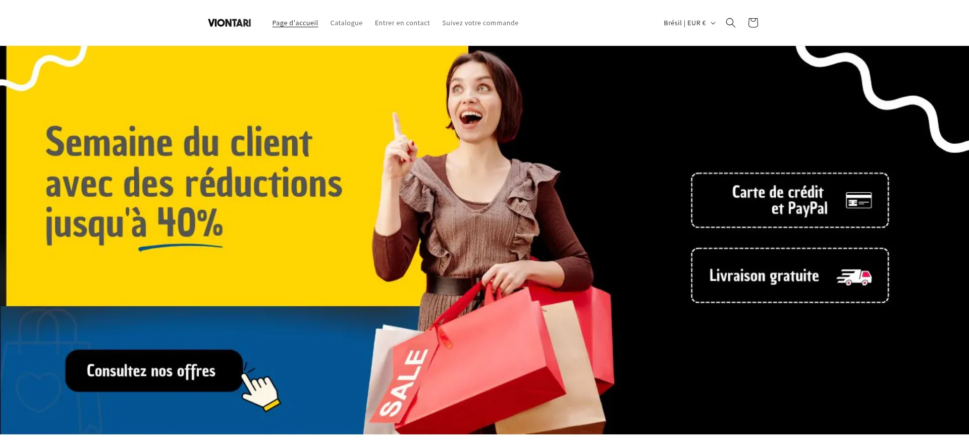 Website screenshot of Viontari.com
