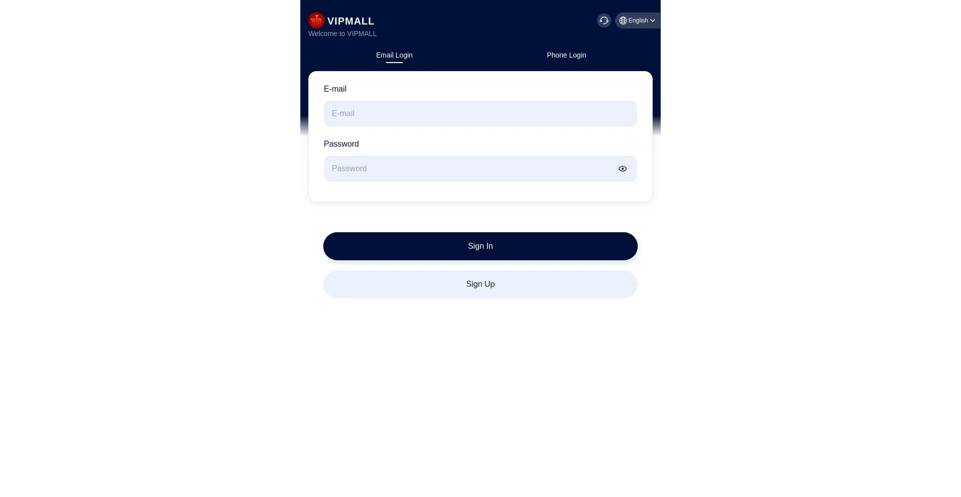 Website screenshot of Vipmall.tv