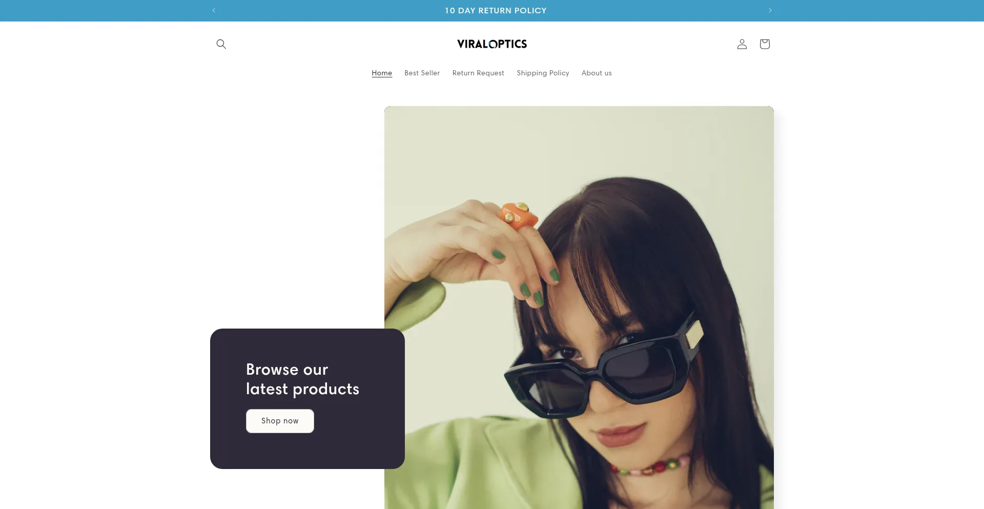 Website screenshot of Viraloptics.in