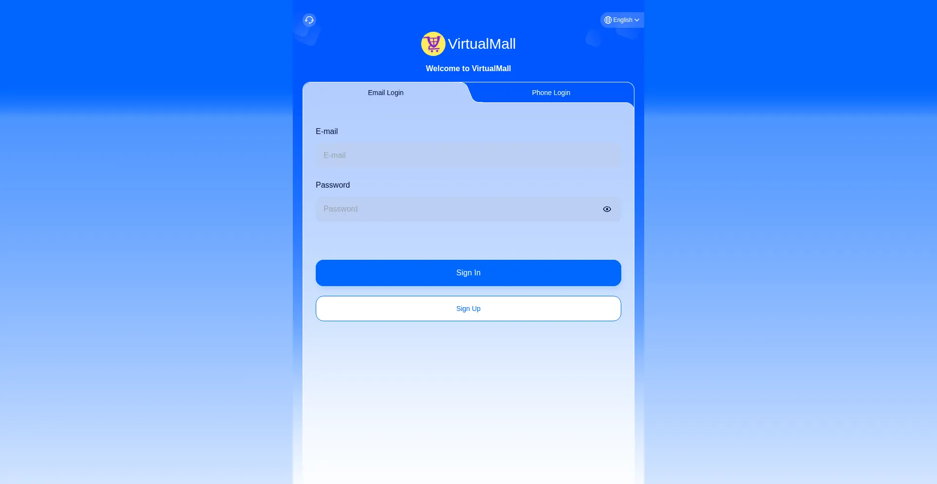 Website screenshot of Virtualmall.xin