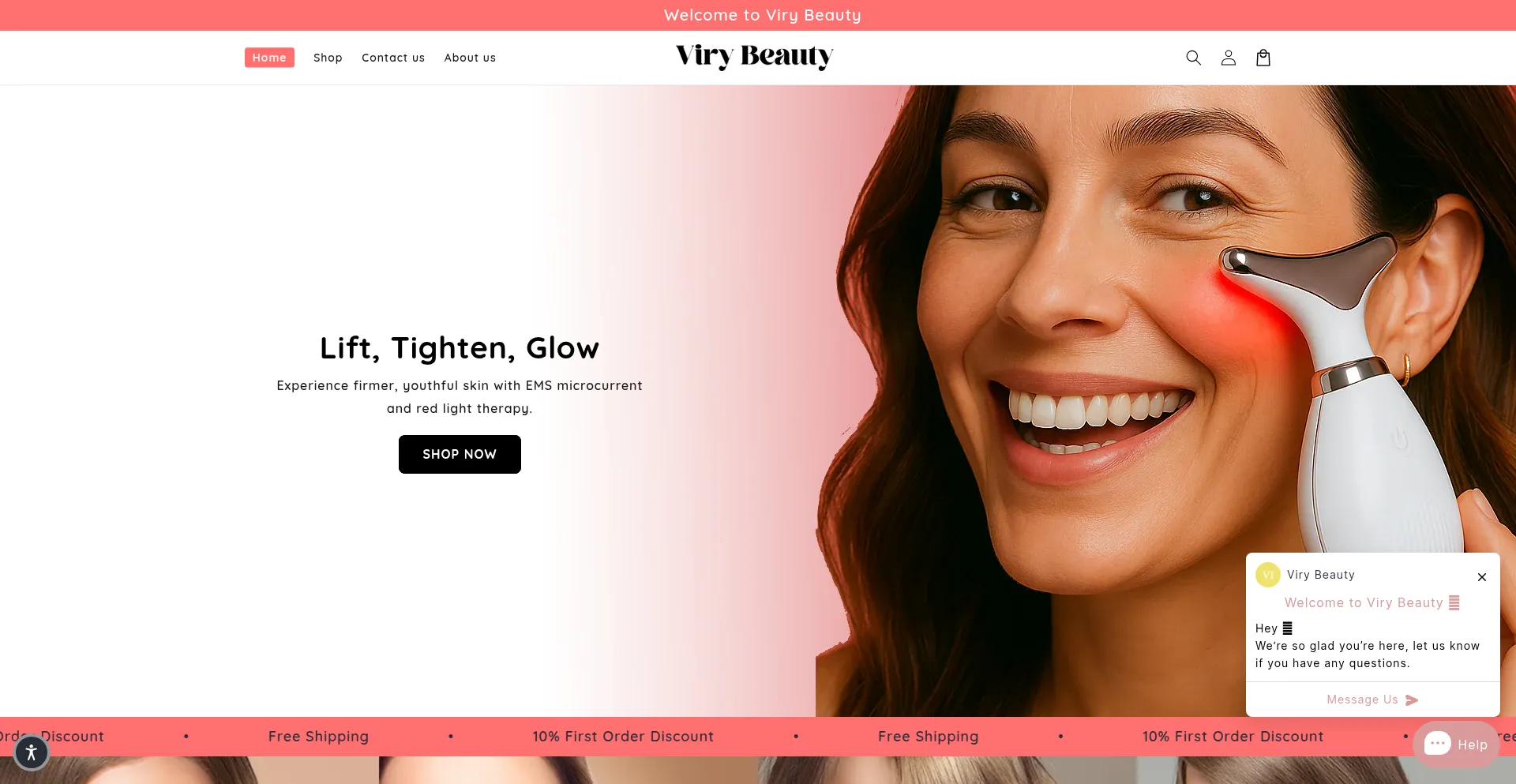 Website screenshot of Virybeauty.com