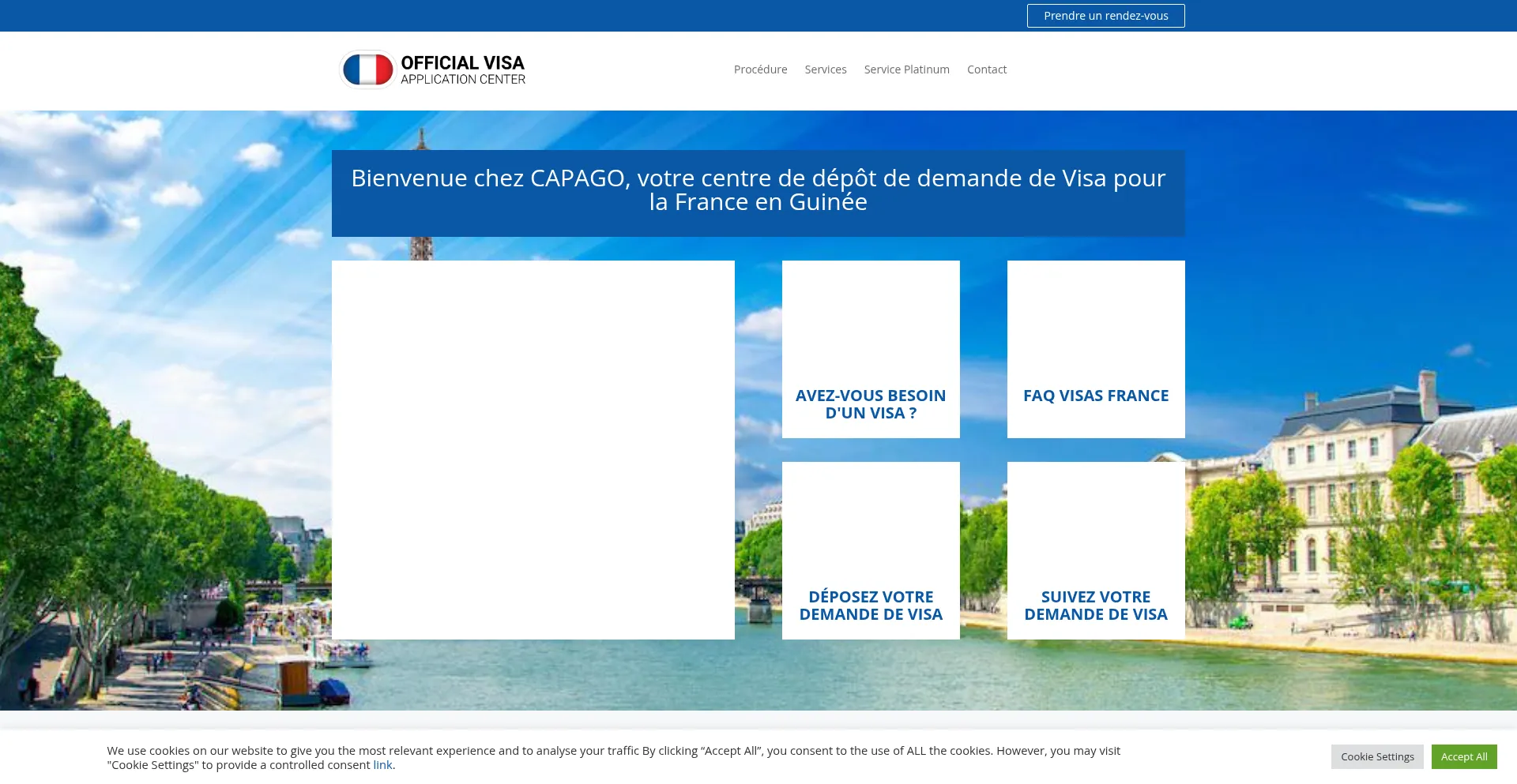 Website screenshot of Visa-fr-gn.capago.eu