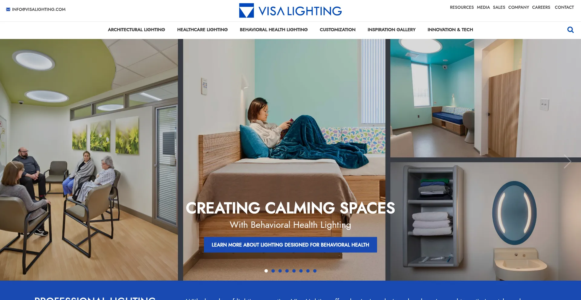 Website screenshot of Visalighting.com