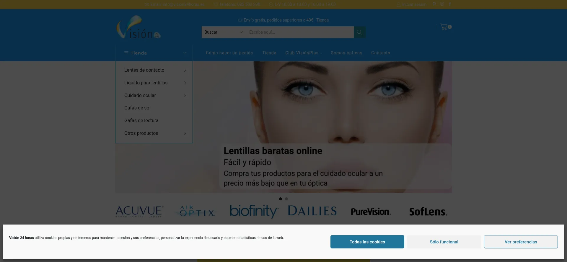 Website screenshot of Vision24horas.es