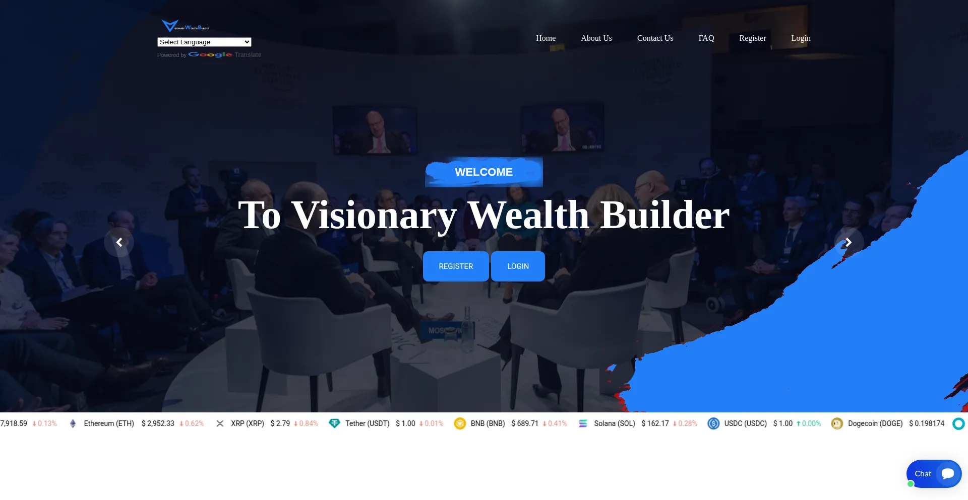 Website screenshot of Visionarywealthbuilder.com