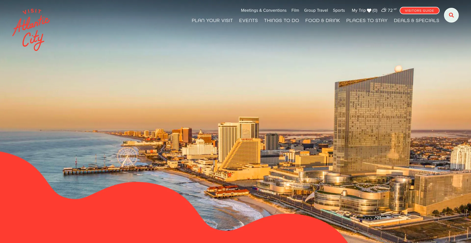 Website screenshot of Visitatlanticcity.com