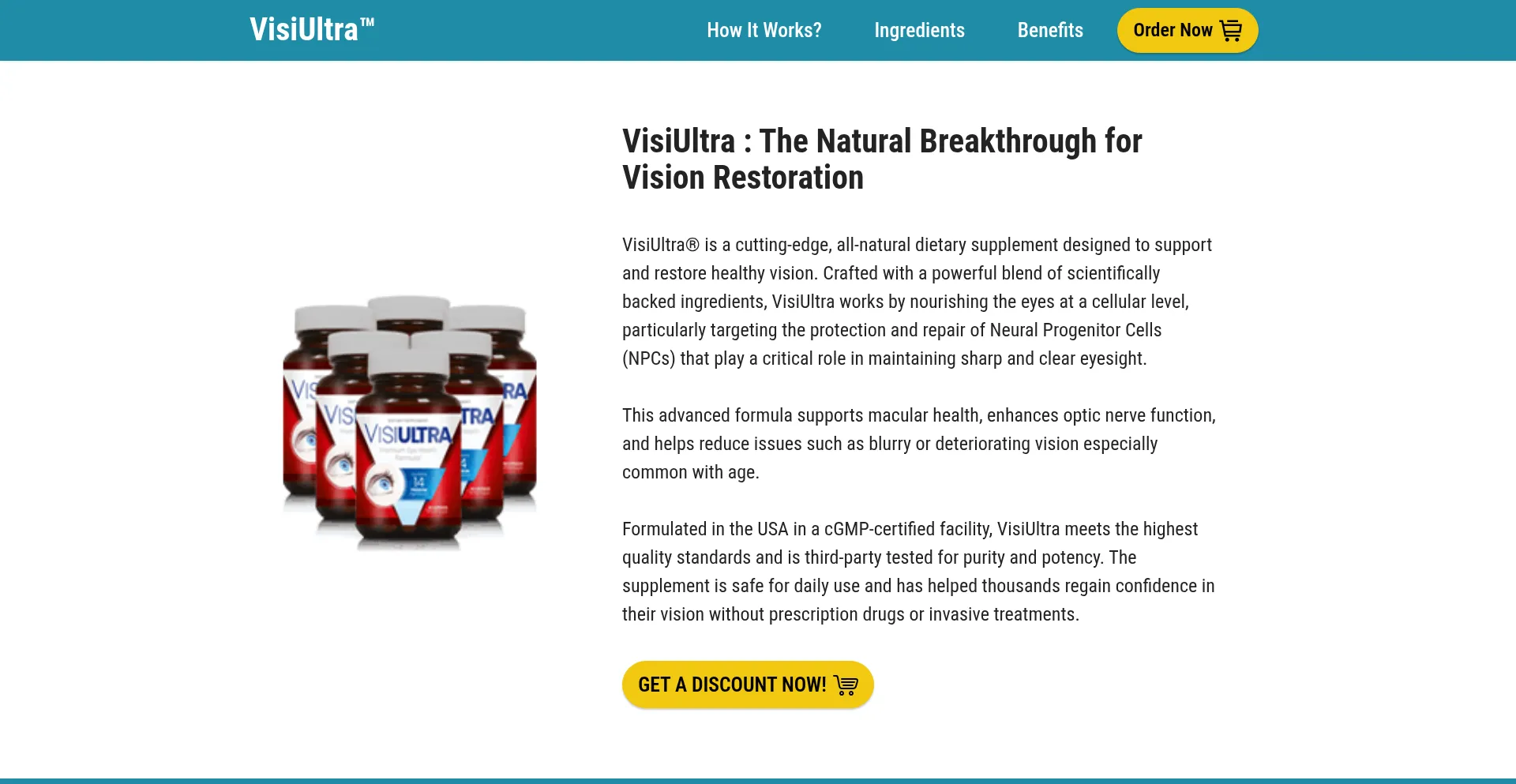 Website screenshot of Visiultra.org