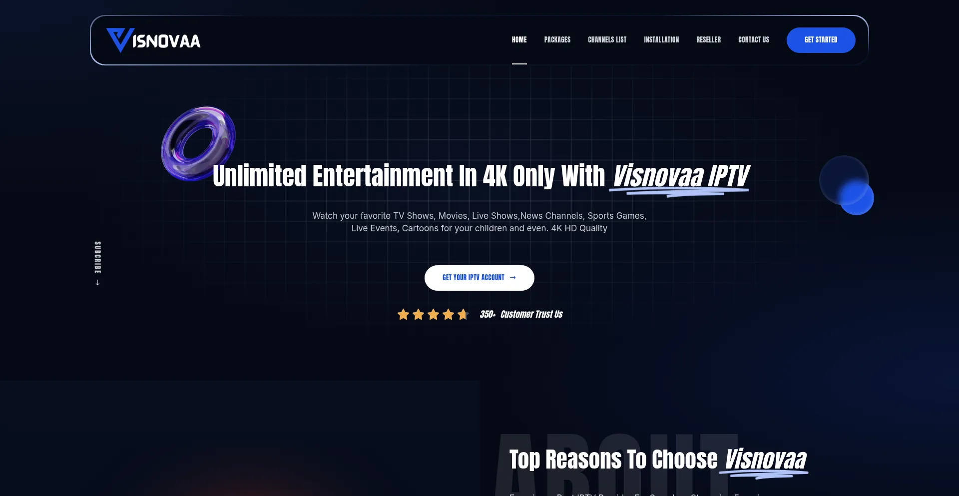 Website screenshot of Visnovaa.com