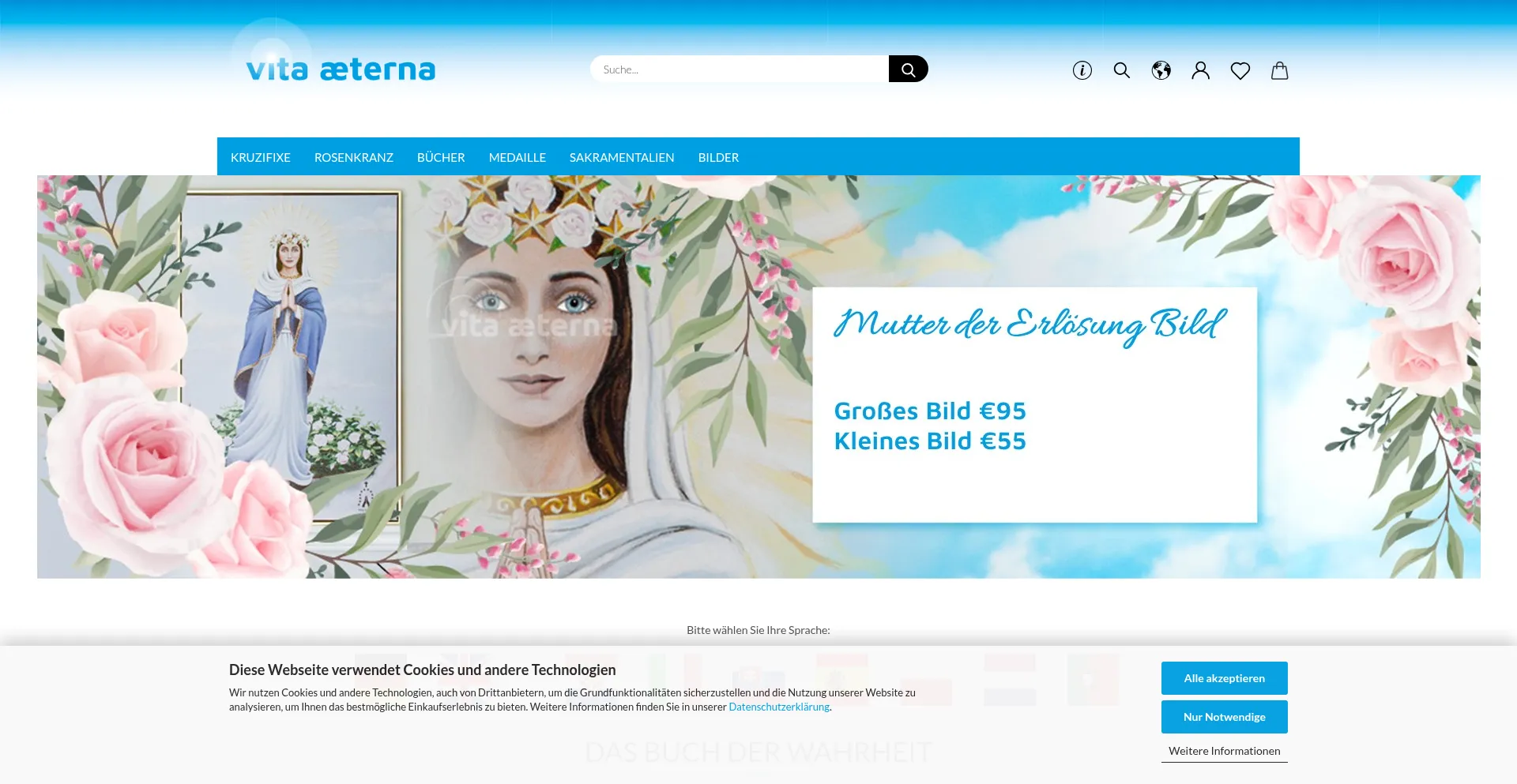 Website screenshot of Vita-aeterna.eu