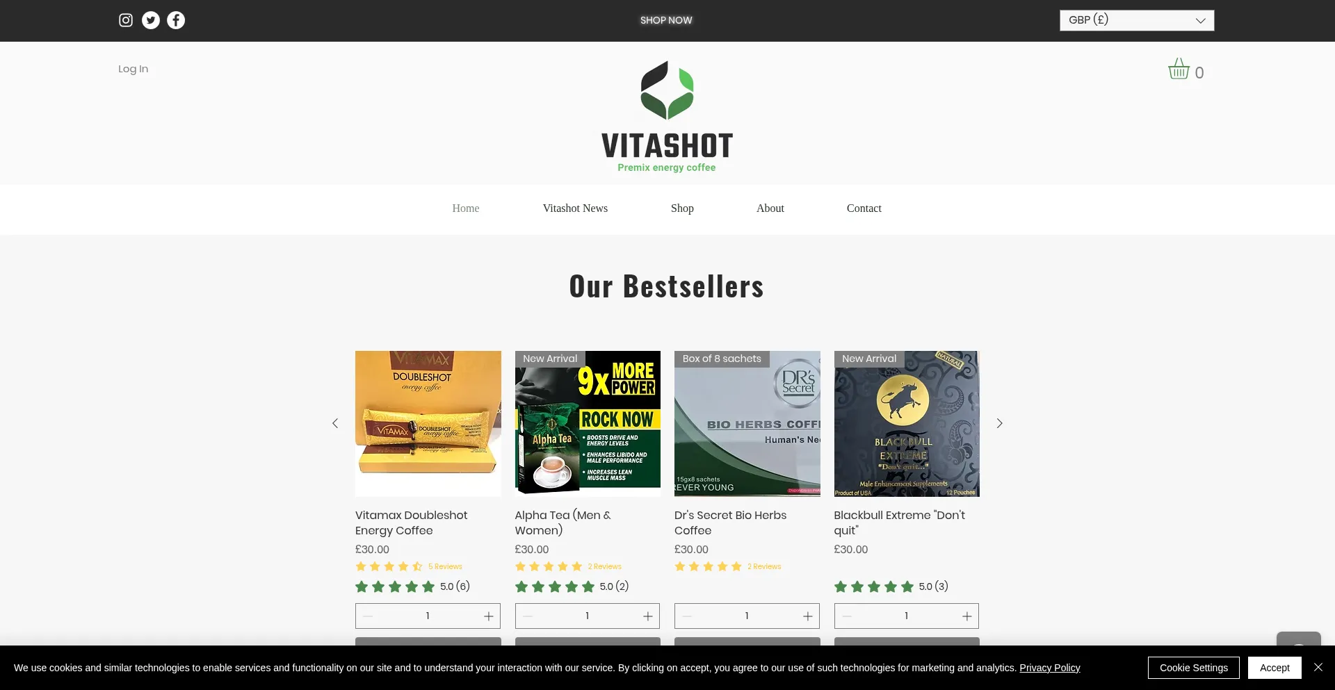 Vitashotfoodsupplements.co.uk