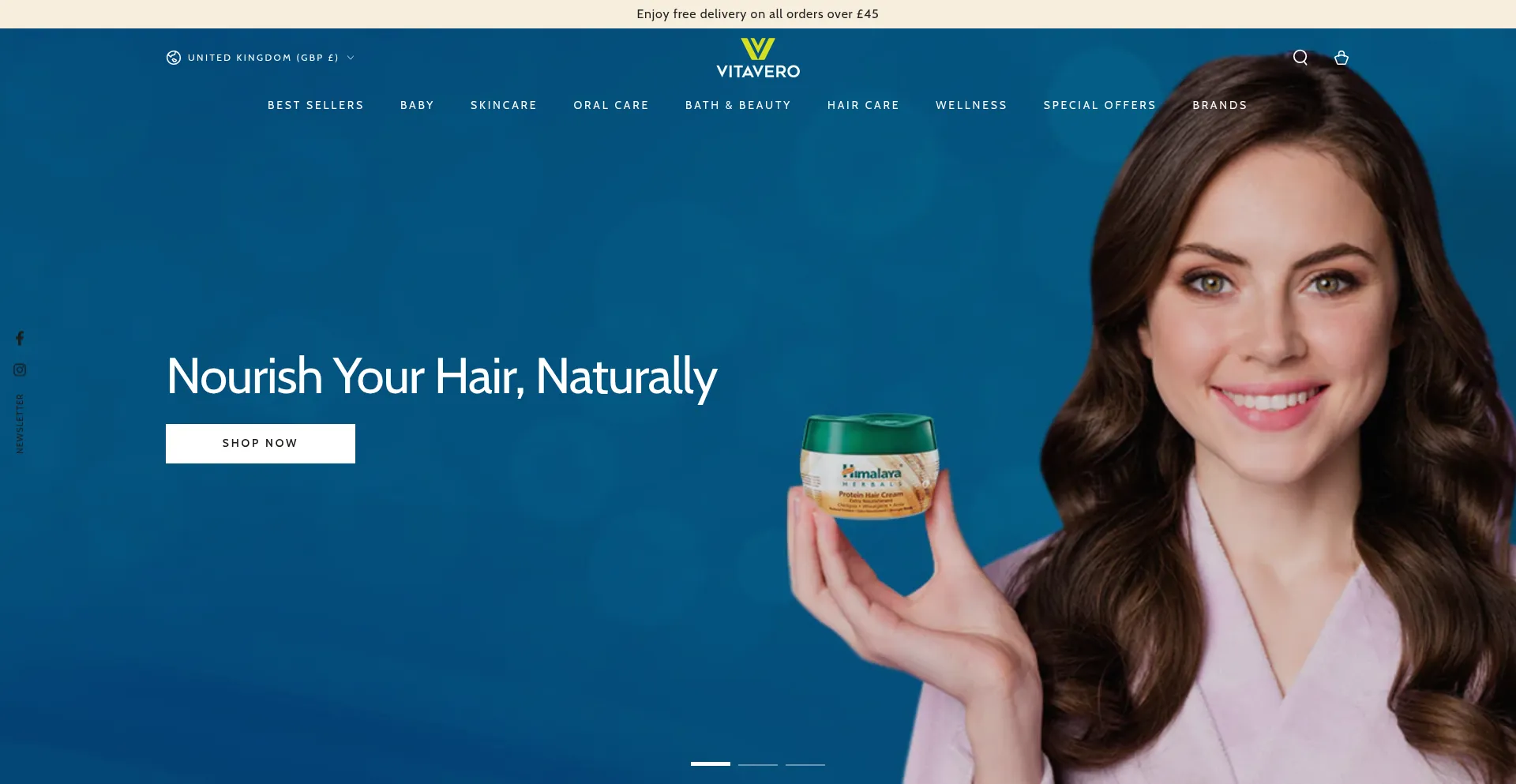 Website screenshot of Vitavero.eu