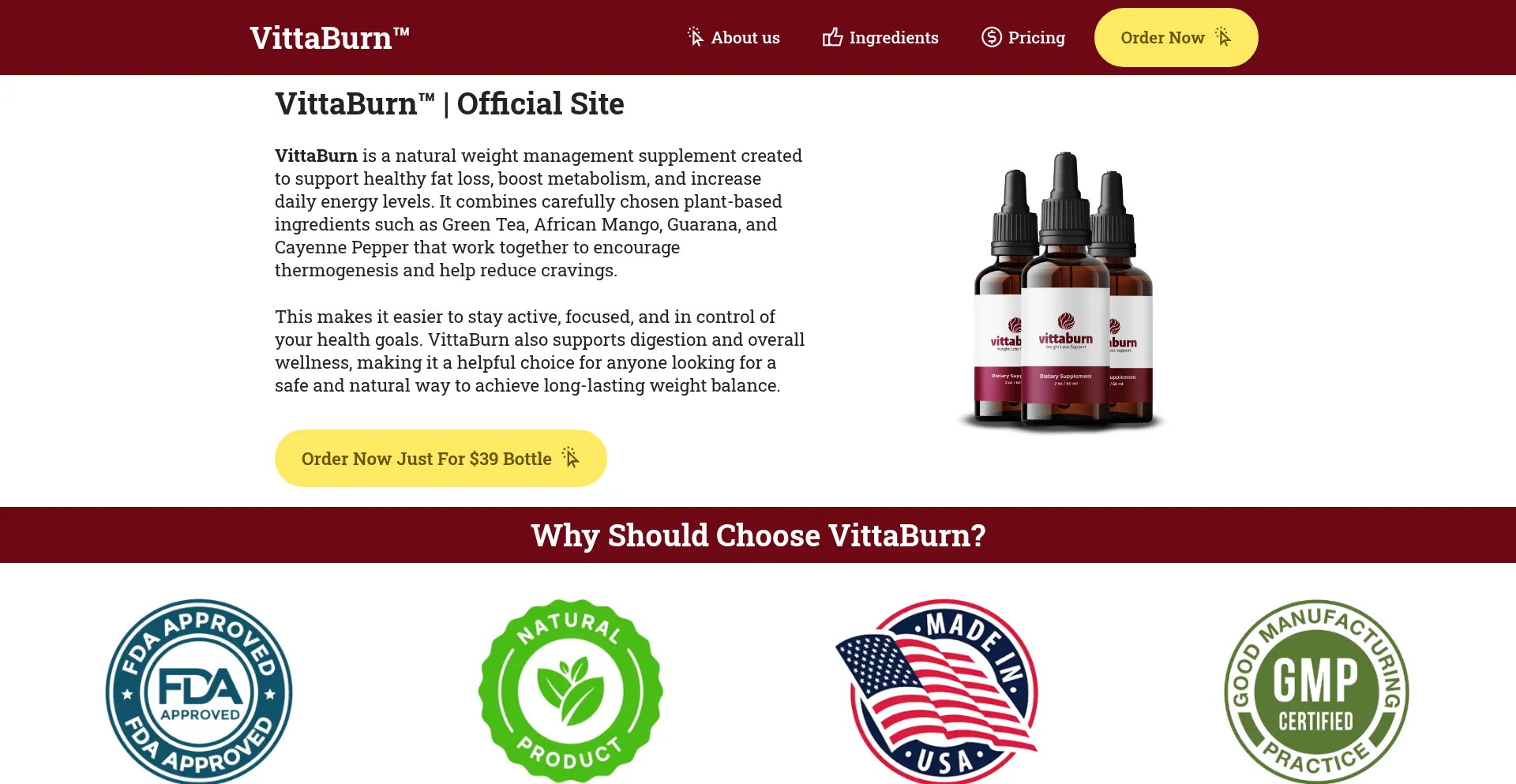 ¿És Seguro y Confiable Vittaburnshop.us?
