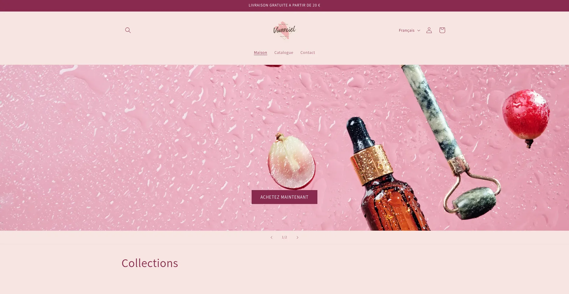 Website screenshot of Vivanciel.com