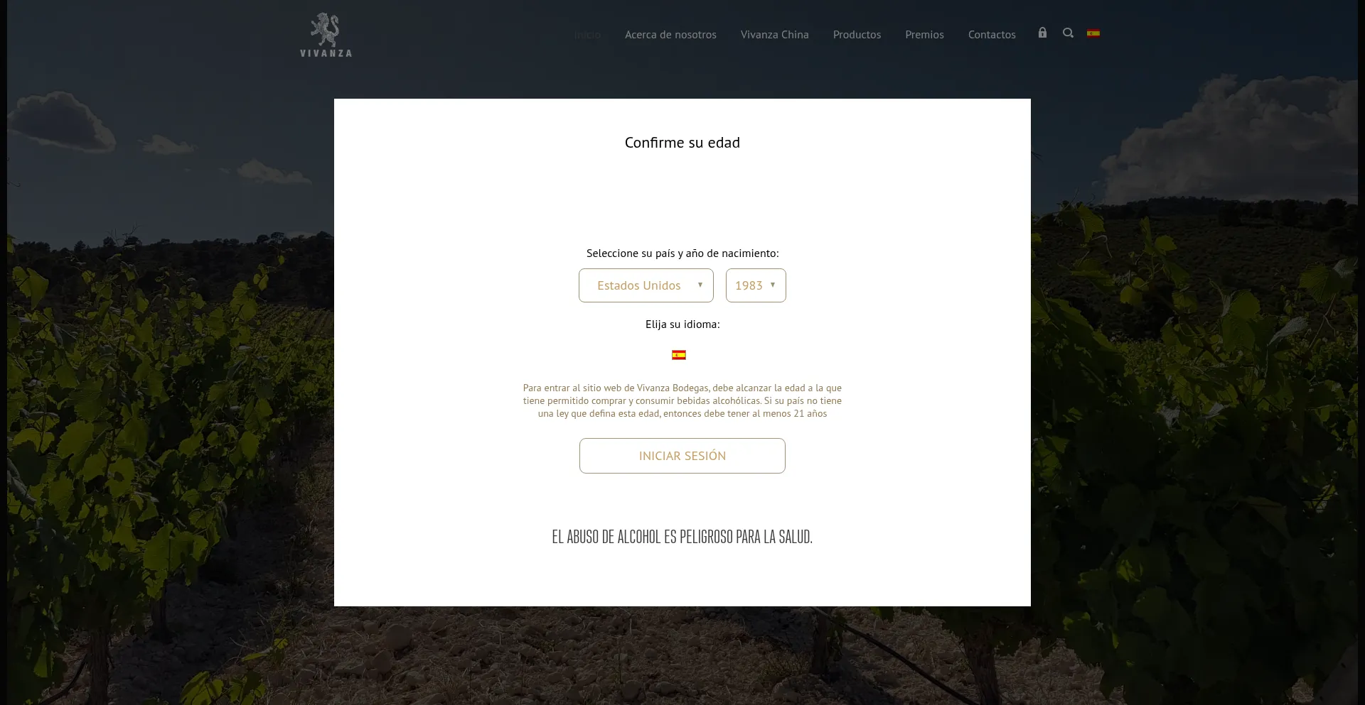 Website screenshot of Vivanza.es