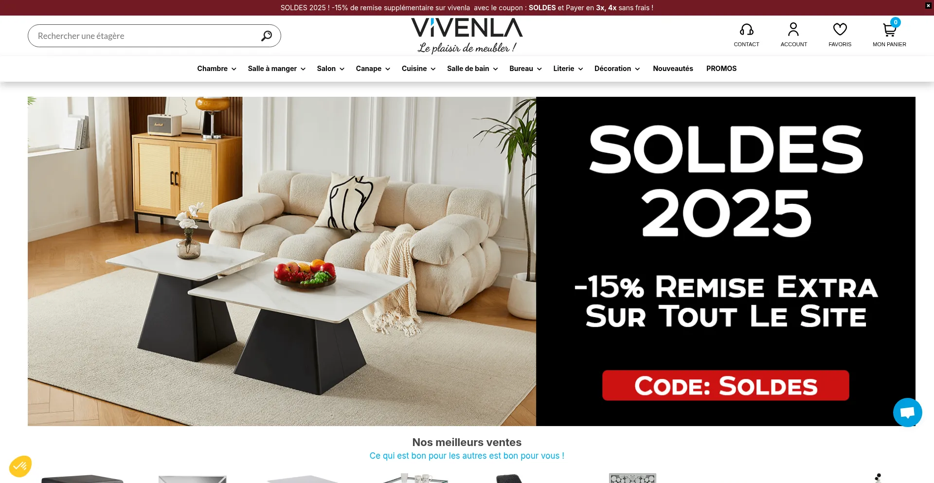 Website screenshot of Vivenla.com
