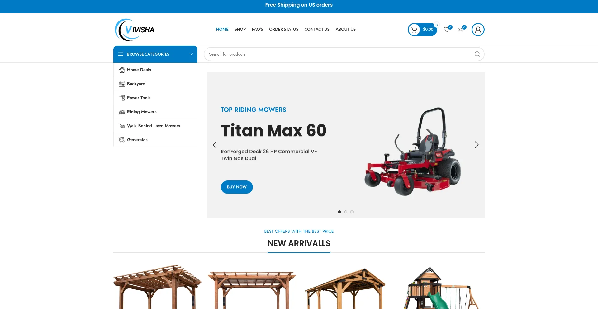 Website screenshot of Vivisha.com