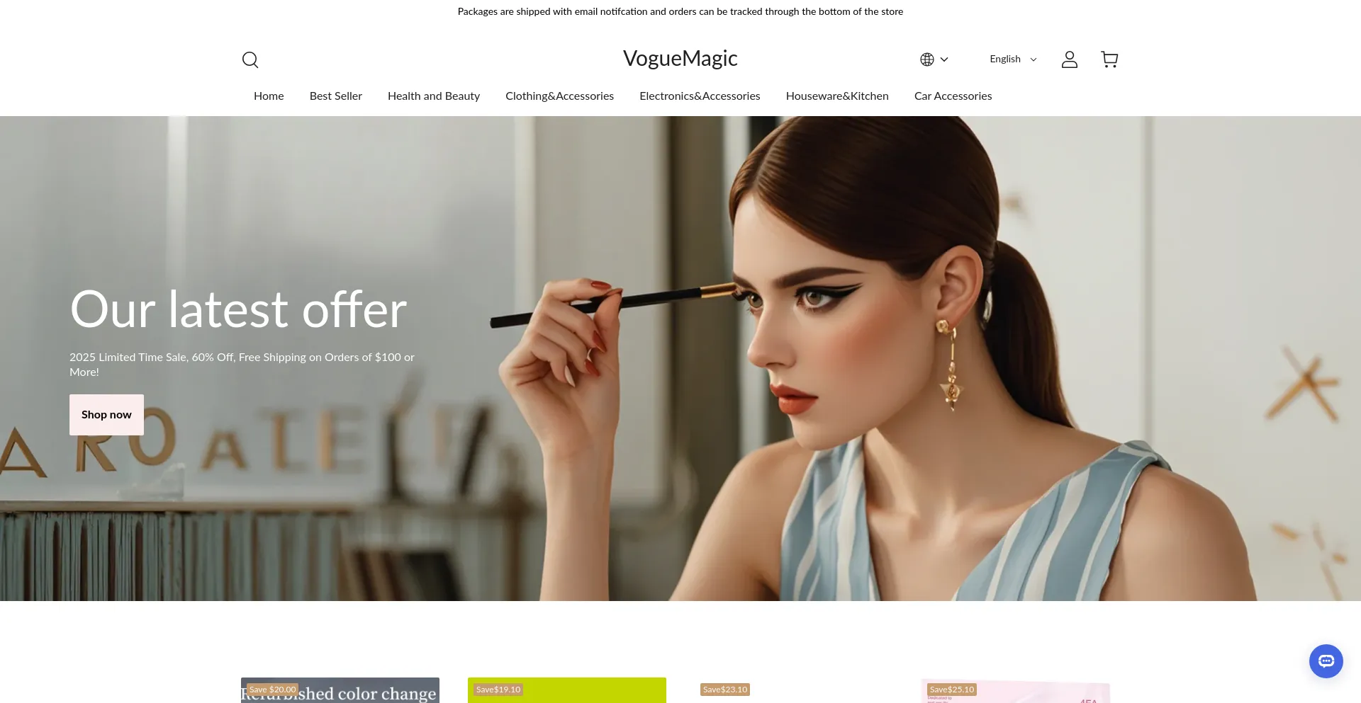 Website screenshot of Vogue-magic.com