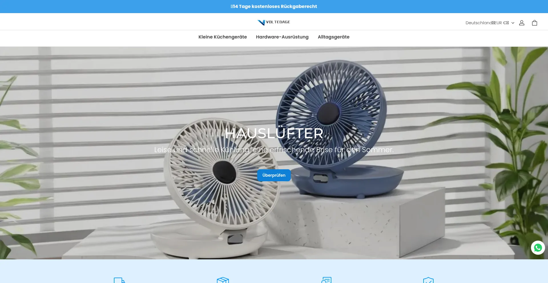 Website screenshot of Voltedage.com