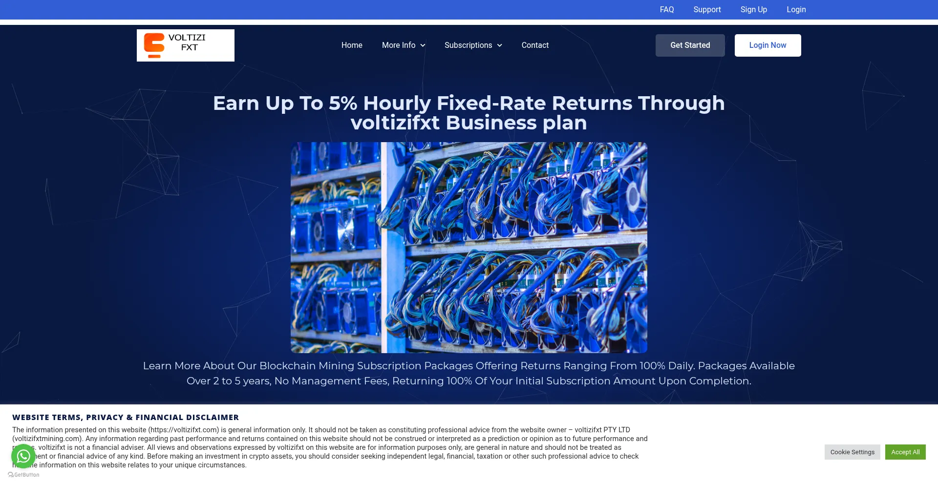 Website screenshot of Voltizifxt.com