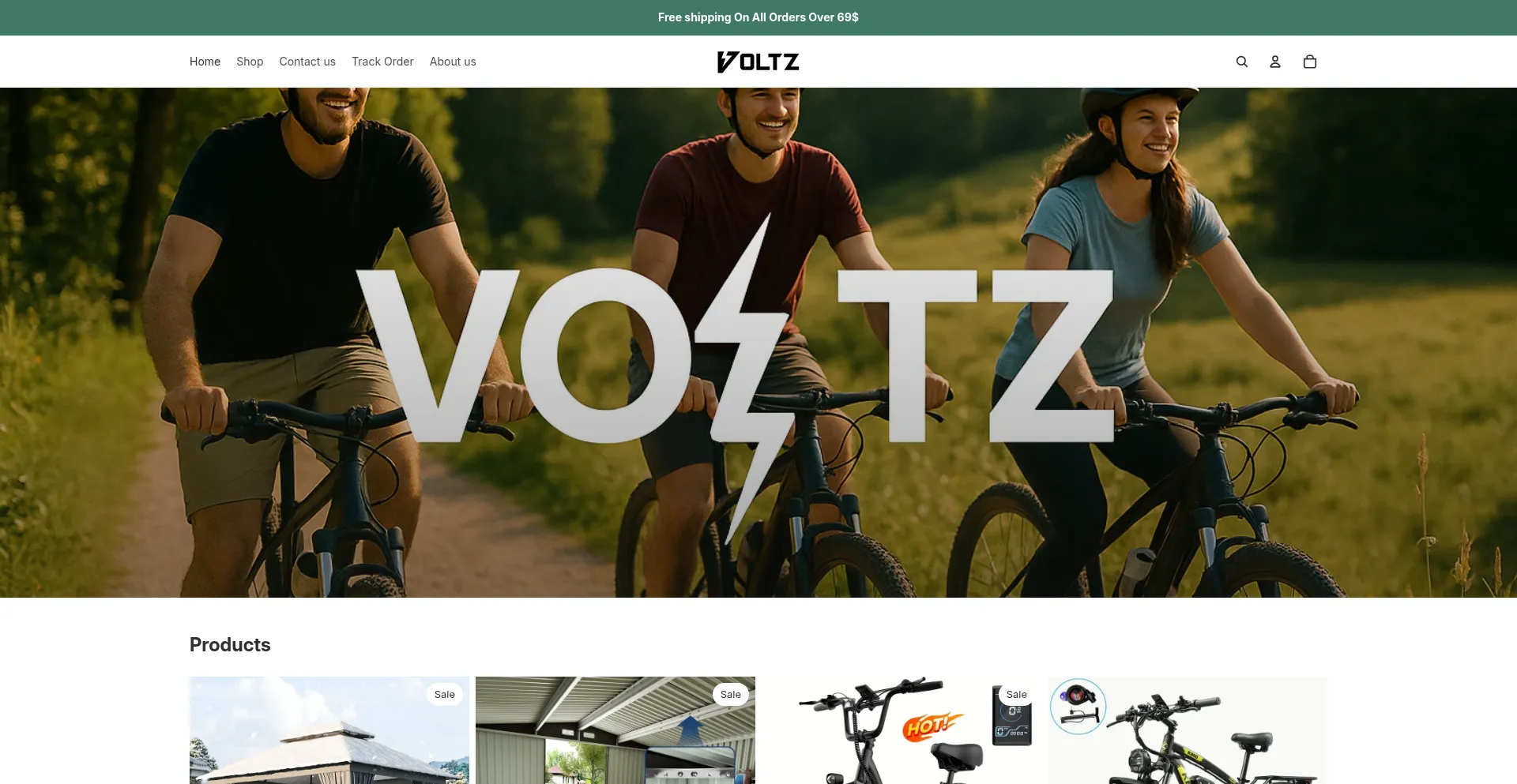 Website screenshot of Voltroots.com