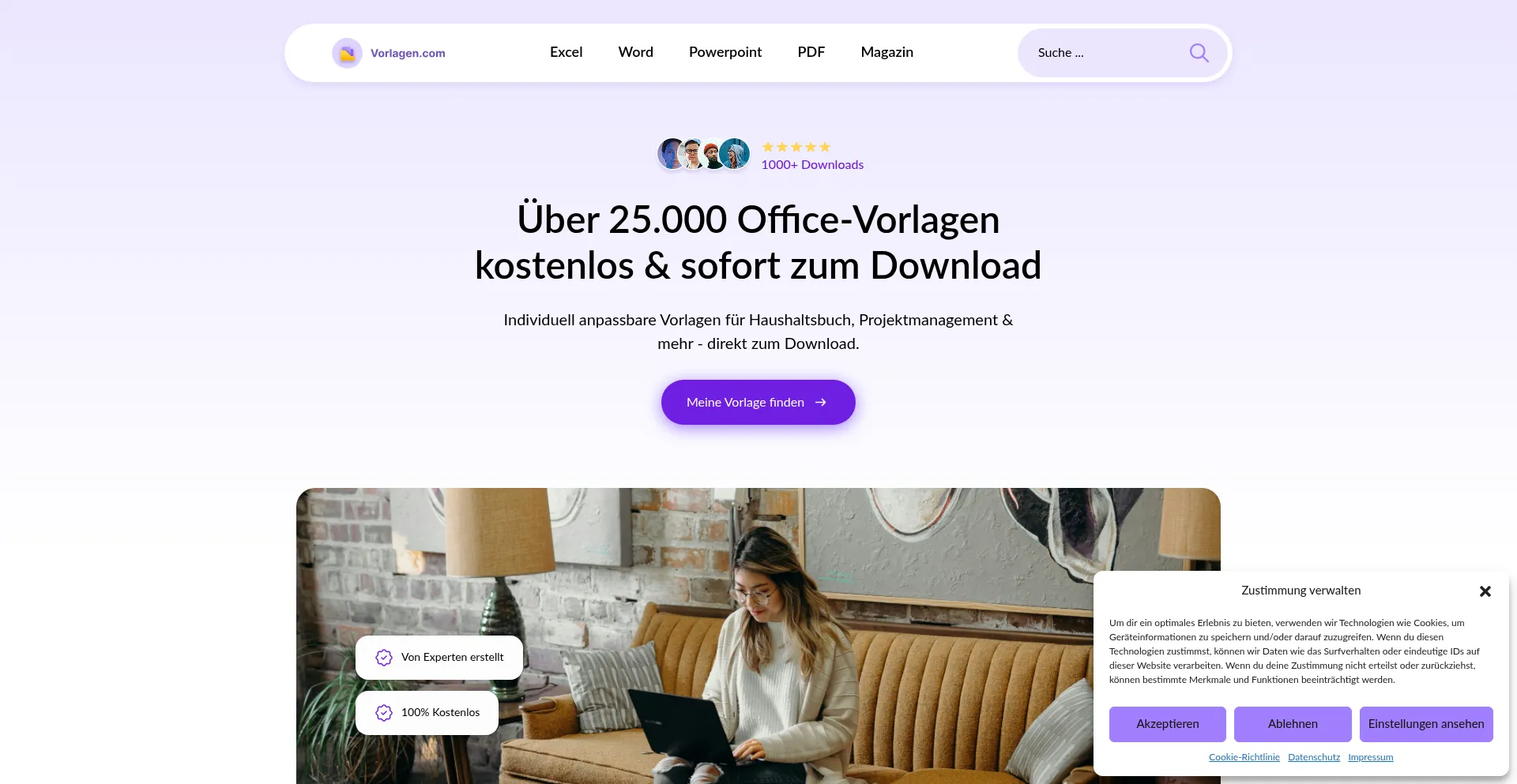 Vorlagen.com Screenshot