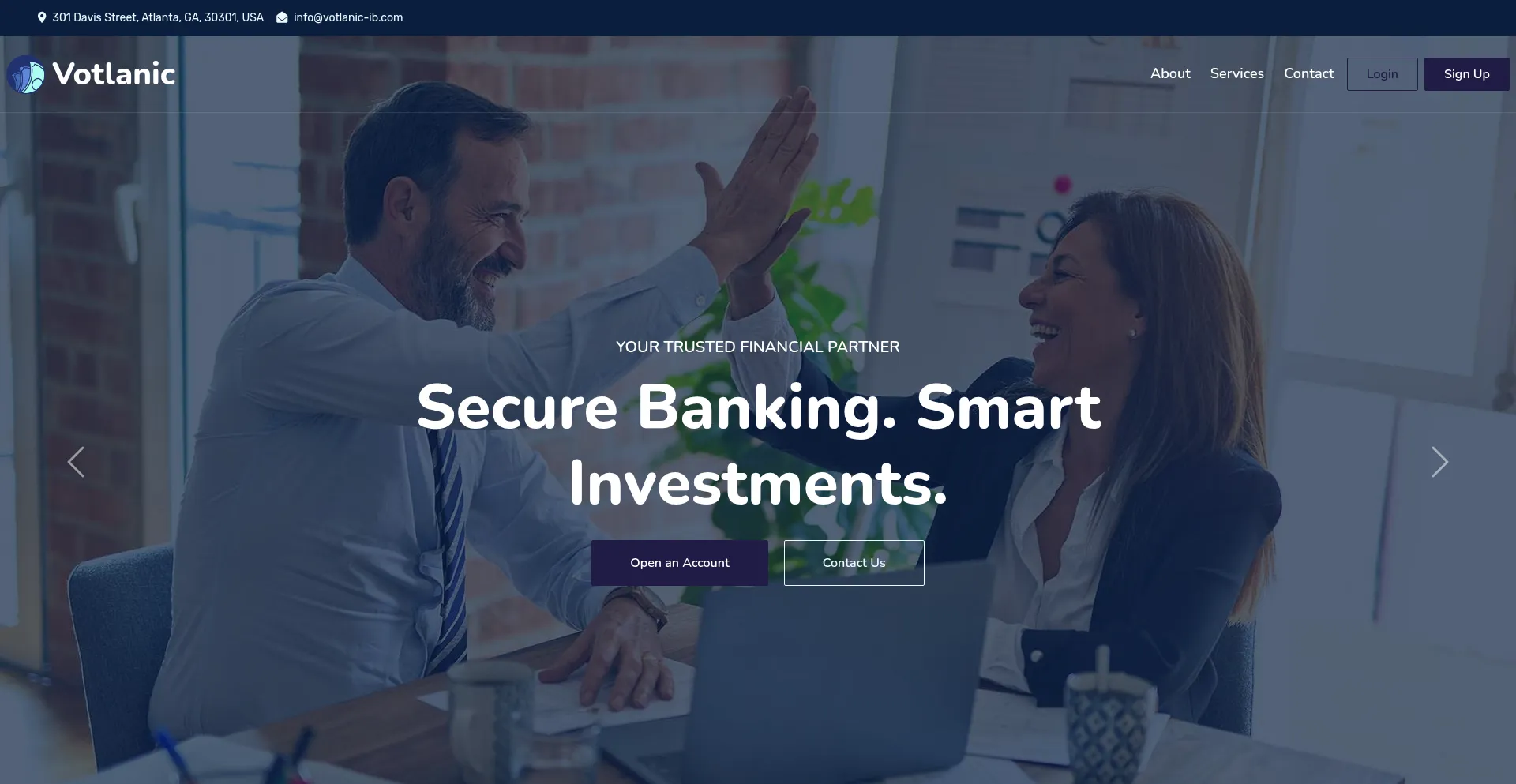 Website screenshot of Votlanic-ib.com
