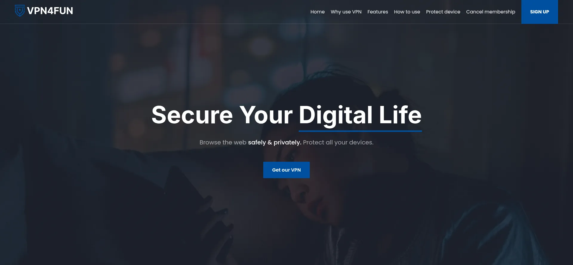 Website screenshot of Vpn4fun.com