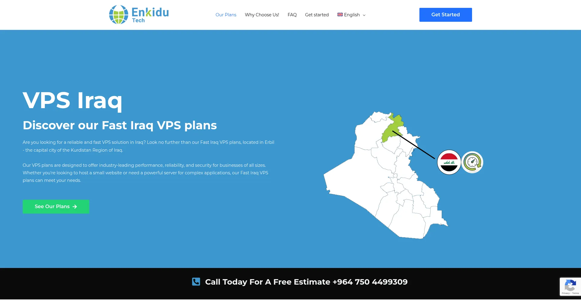 Website screenshot of Vpsiraq.com