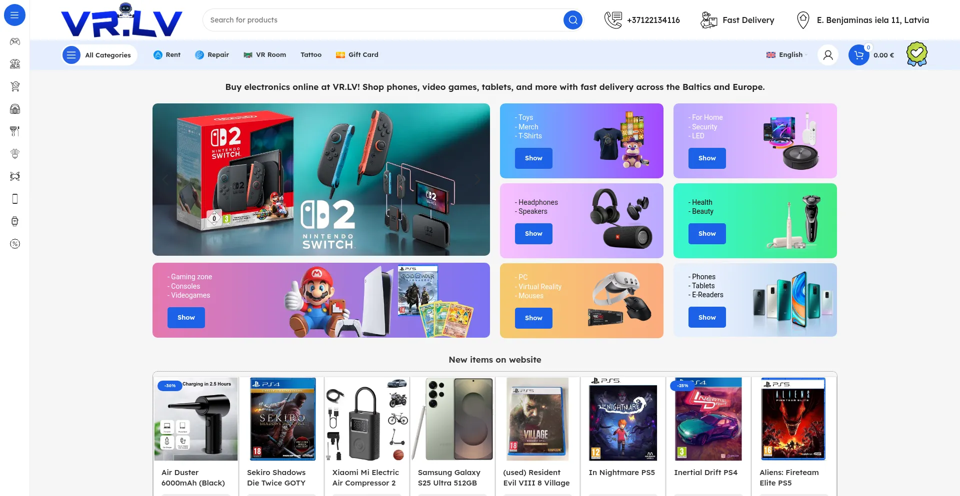Website screenshot of Vr.lv