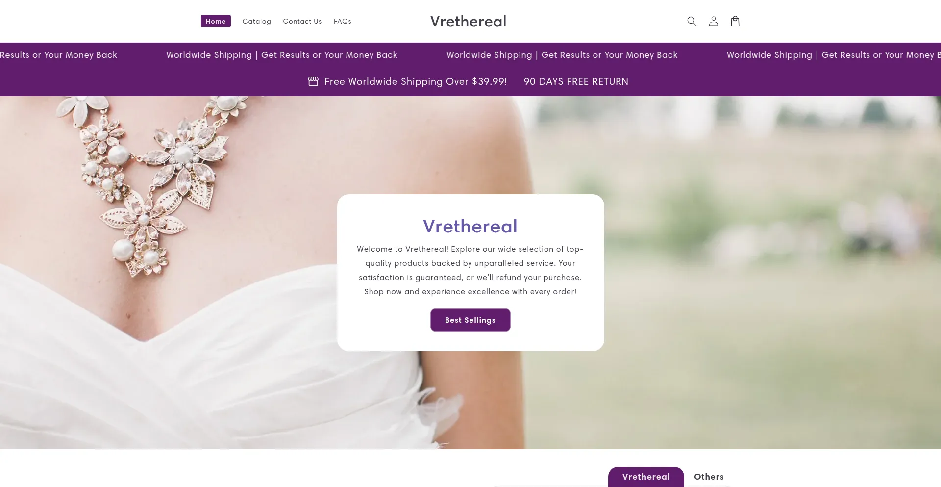Website screenshot of Vrethereal.com