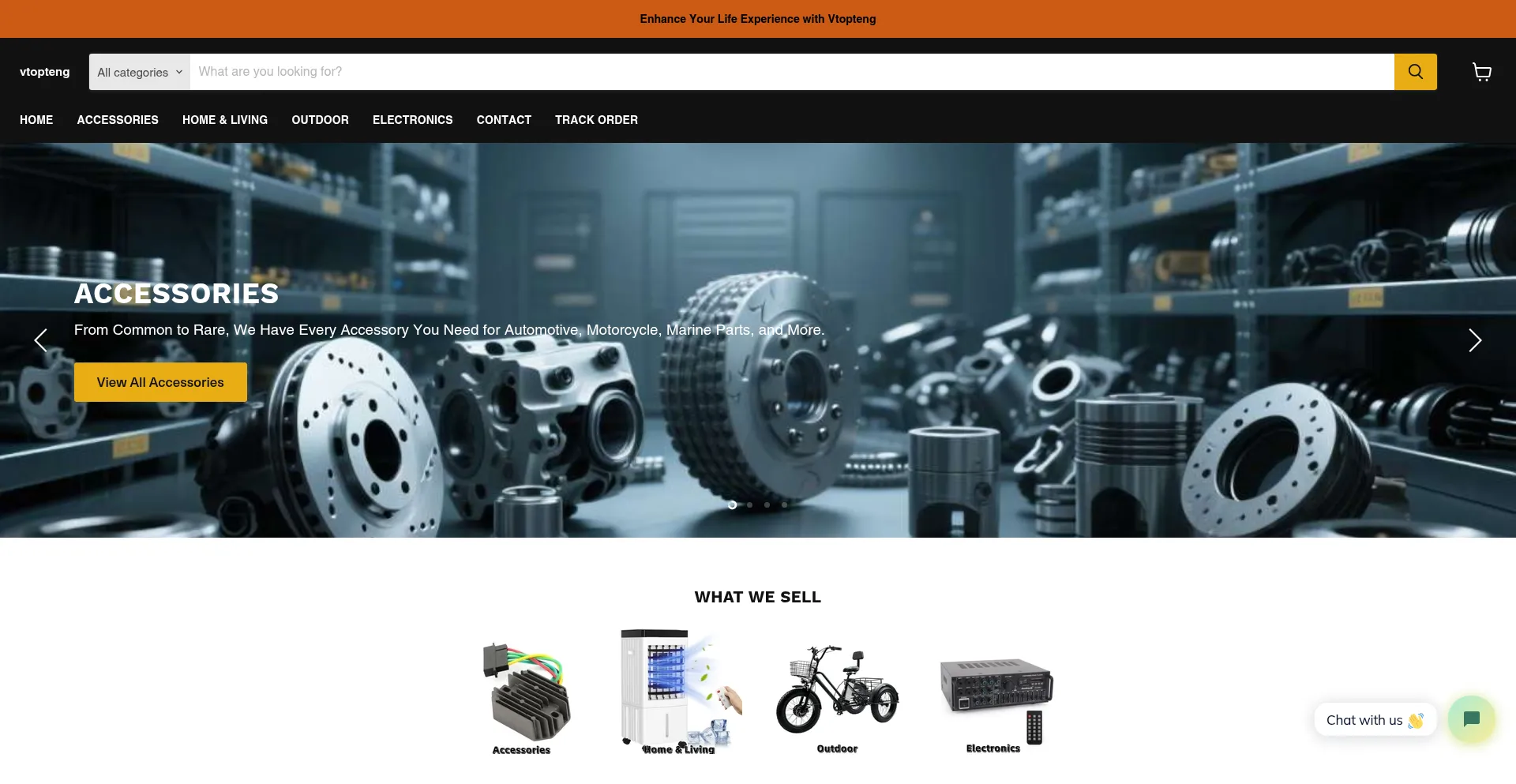 Website screenshot of Vtopteng.com