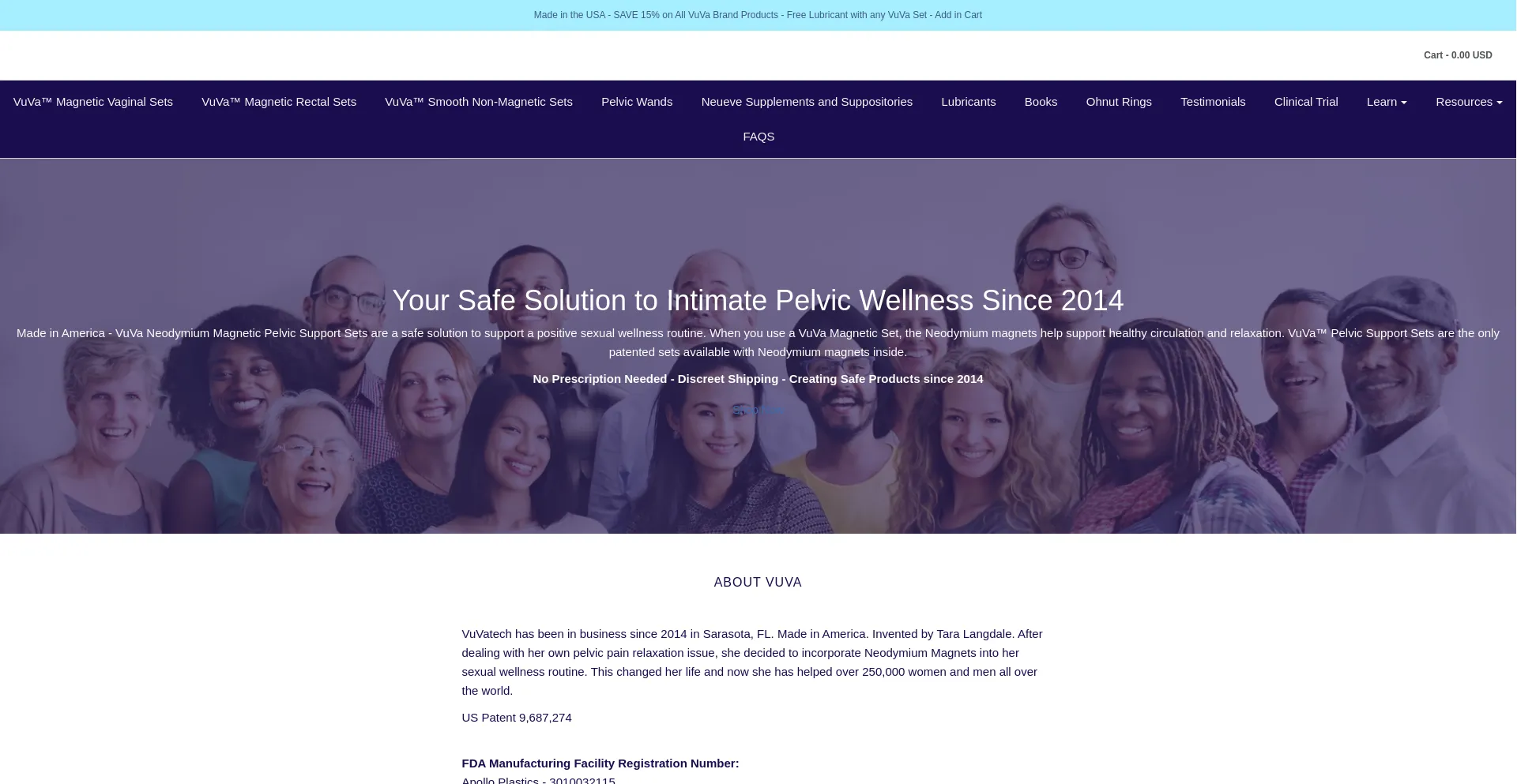 Website screenshot of Vuvatech.com
