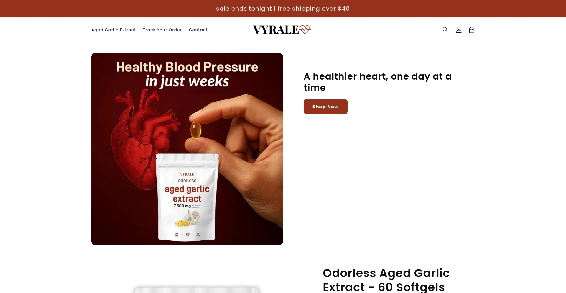 Website screenshot of Vyrale.com