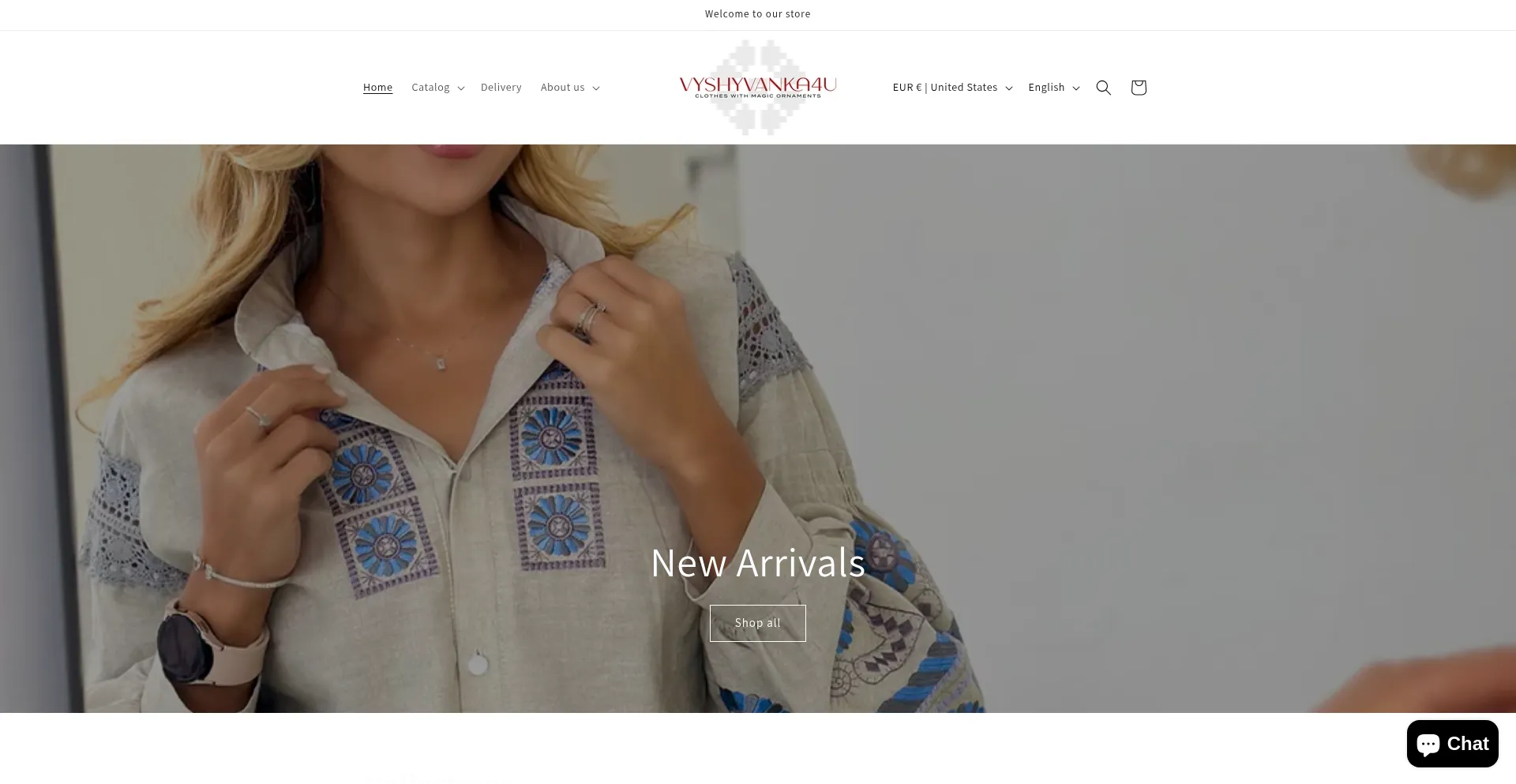 Website screenshot of Vyshyvanka4u.com