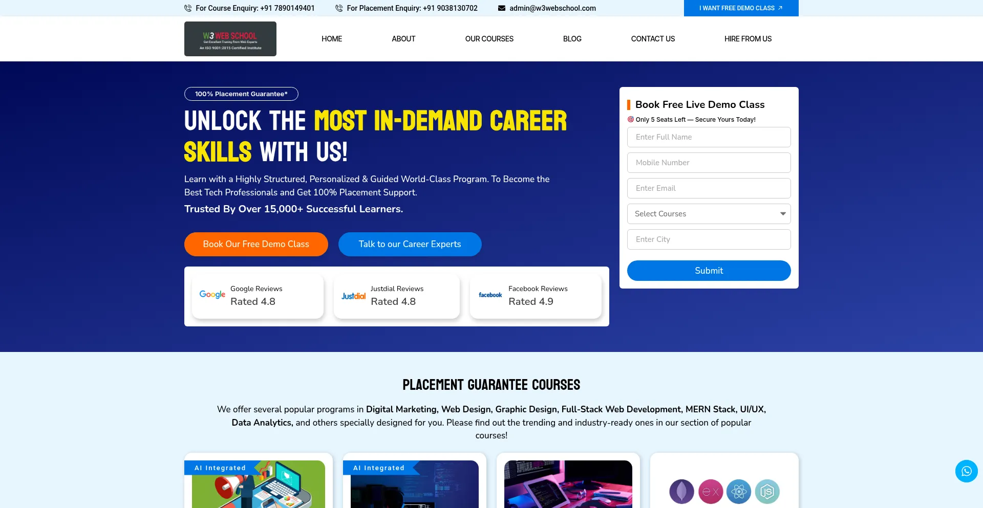Website screenshot of W3webschool.com