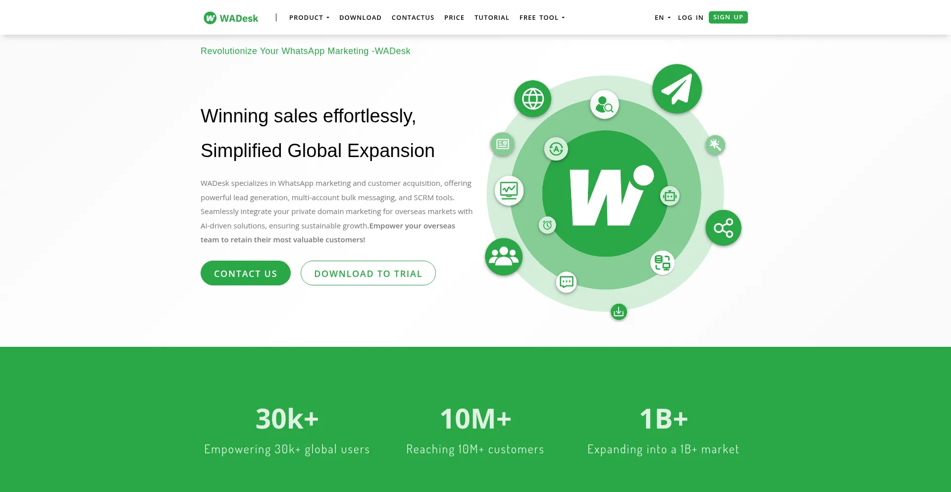 Website screenshot of Wadesk.io
