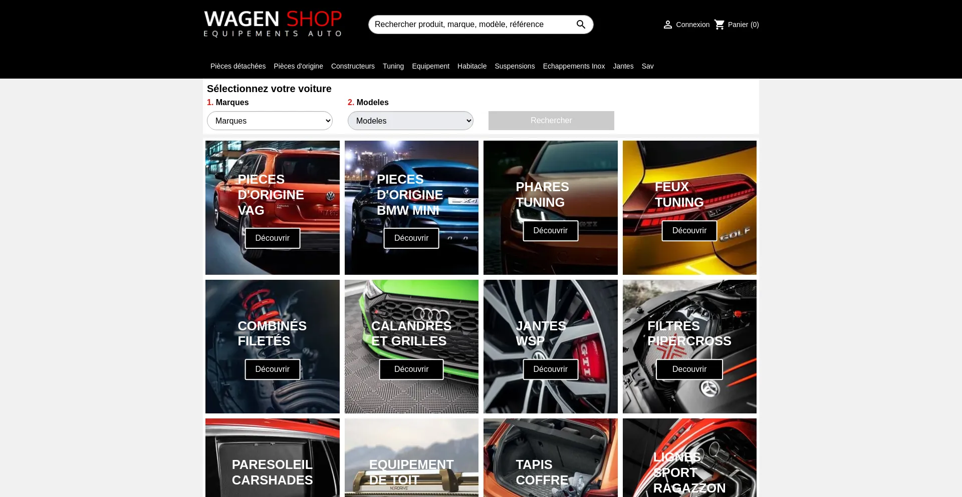 Website screenshot of Wagen-shop.com