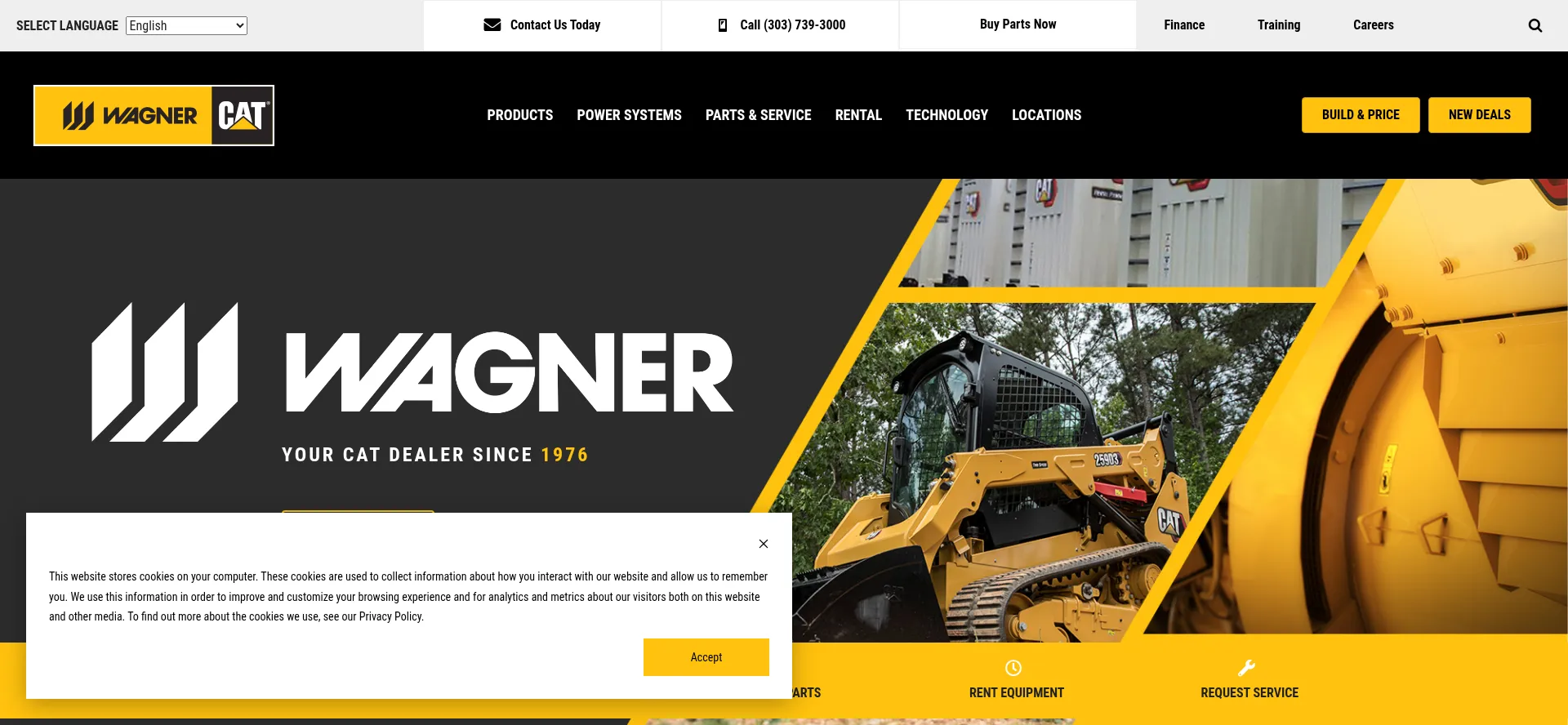 Website screenshot of Wagnerequipment.com