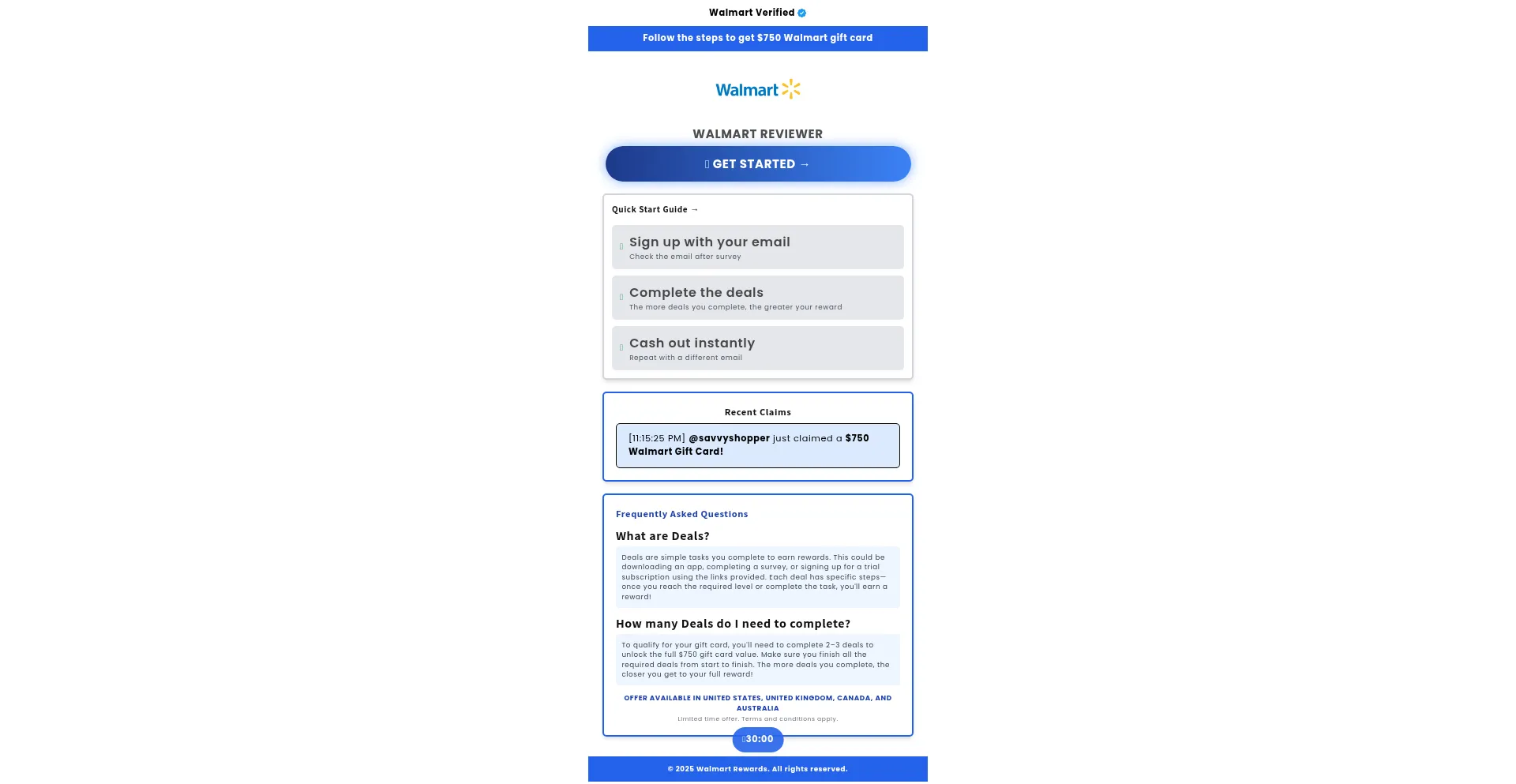 Website screenshot of Waldeals.com
