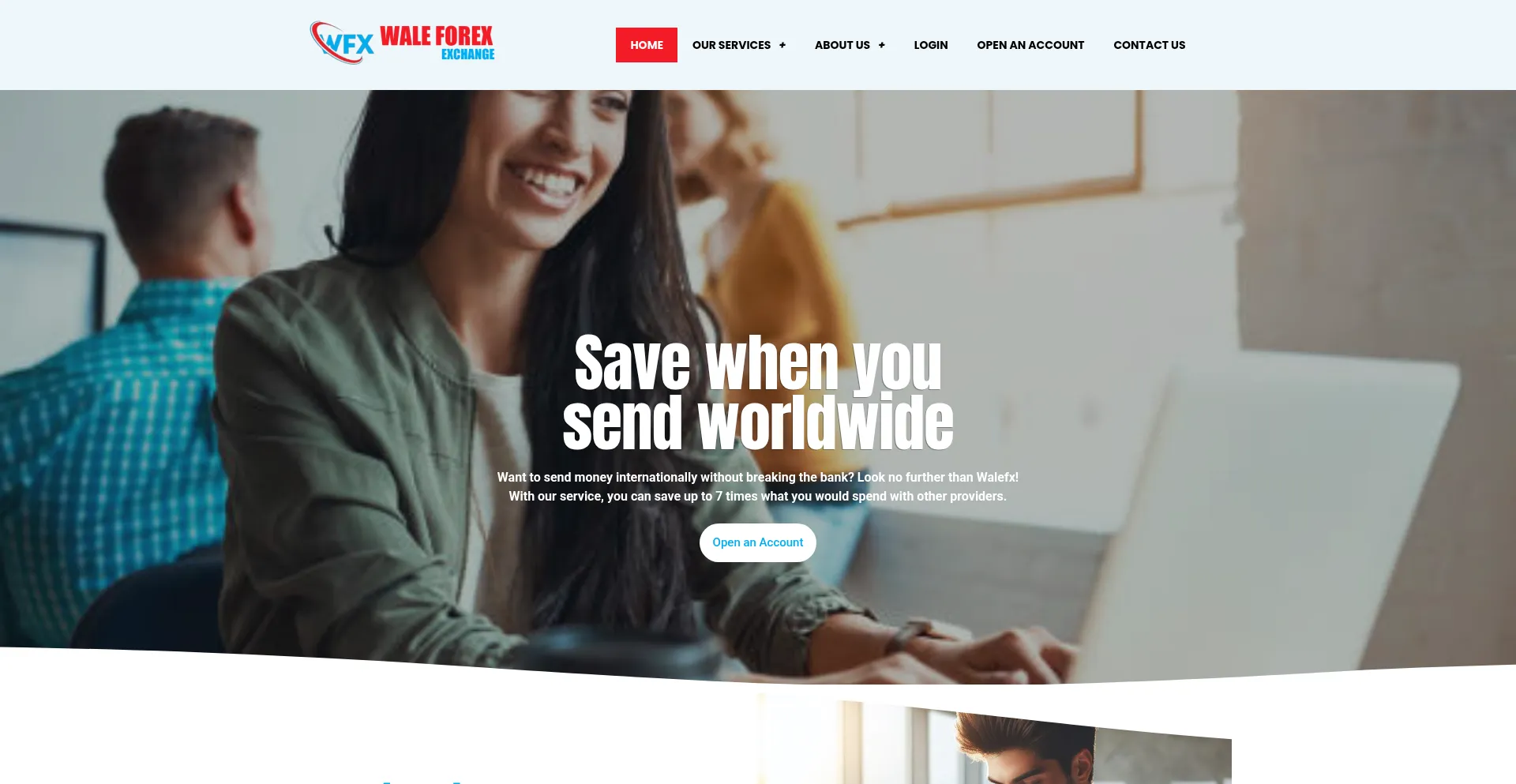 Website screenshot of Walefx.com