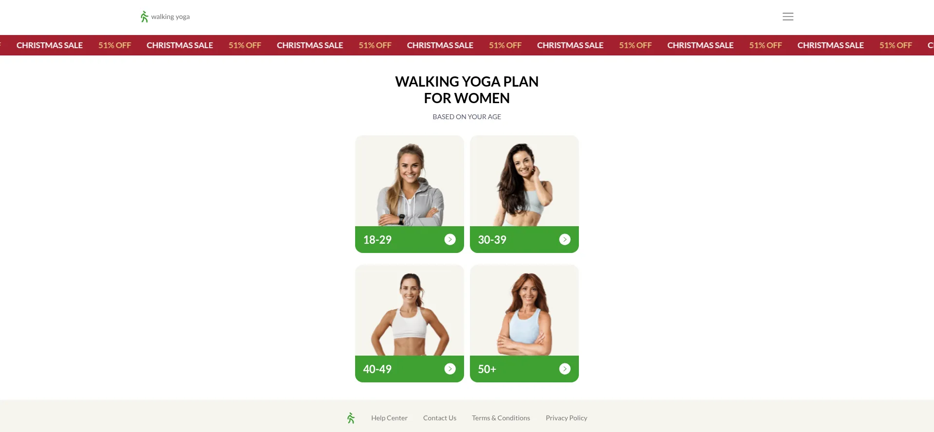 Website screenshot of Walking.yoga