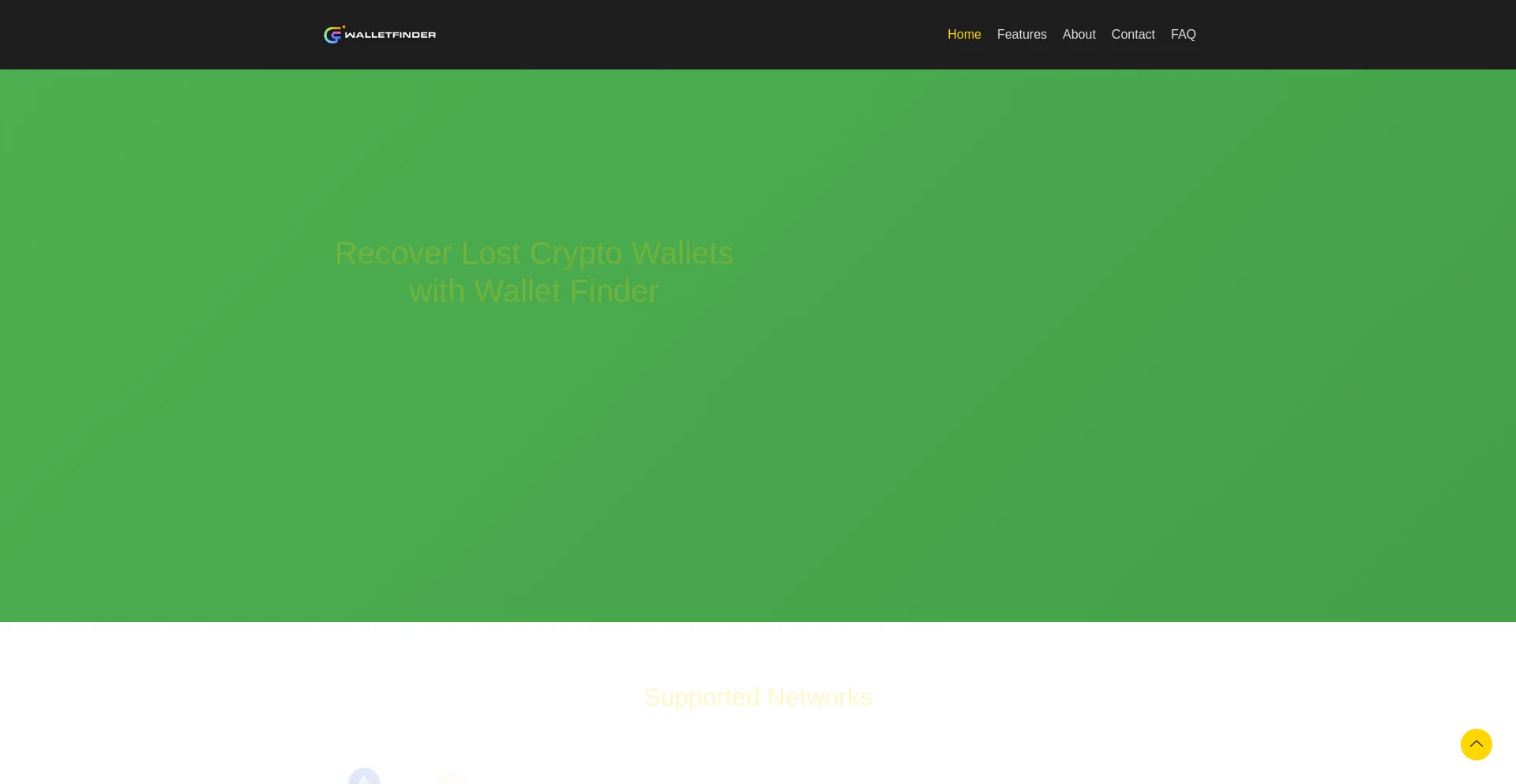 Website screenshot of Walletfinder.me