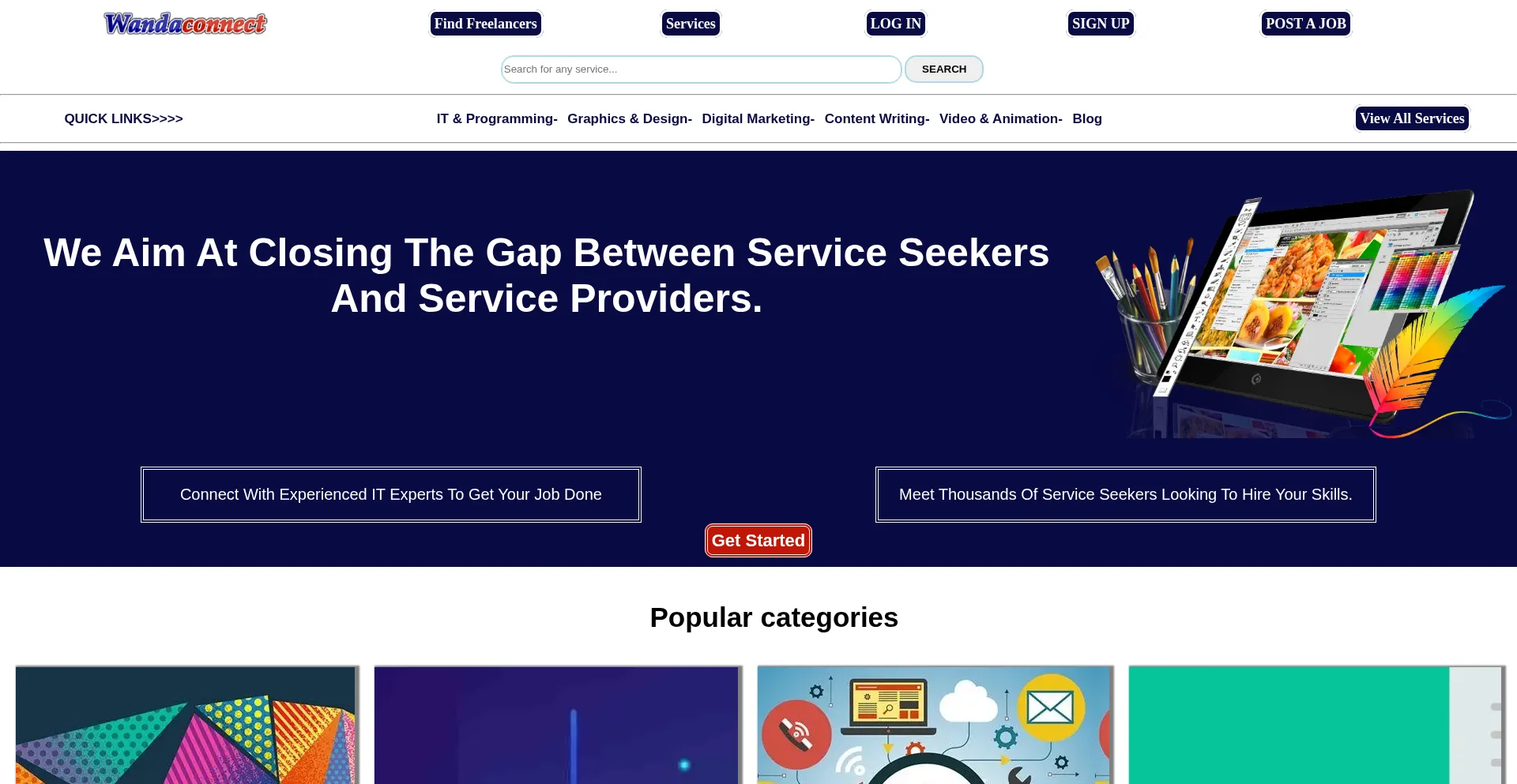 Website screenshot of Wandaconnect.com