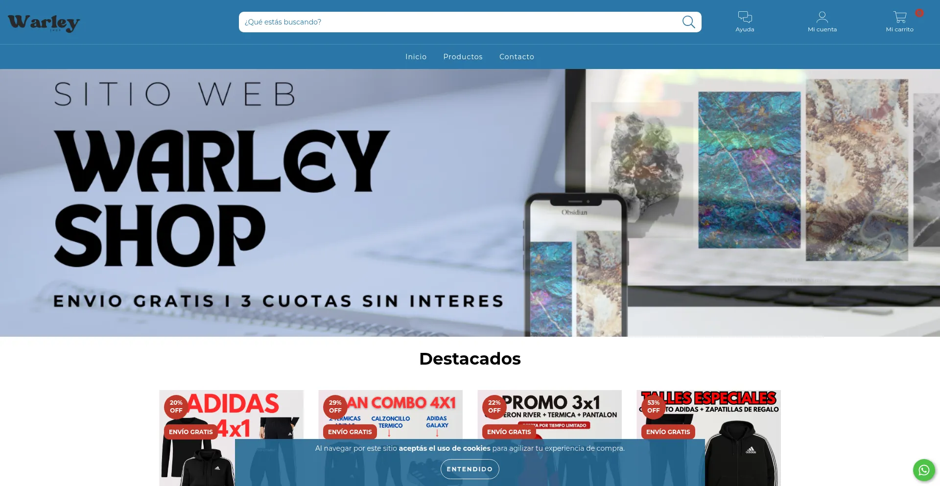 Website screenshot of Warley7.mitiendanube.com