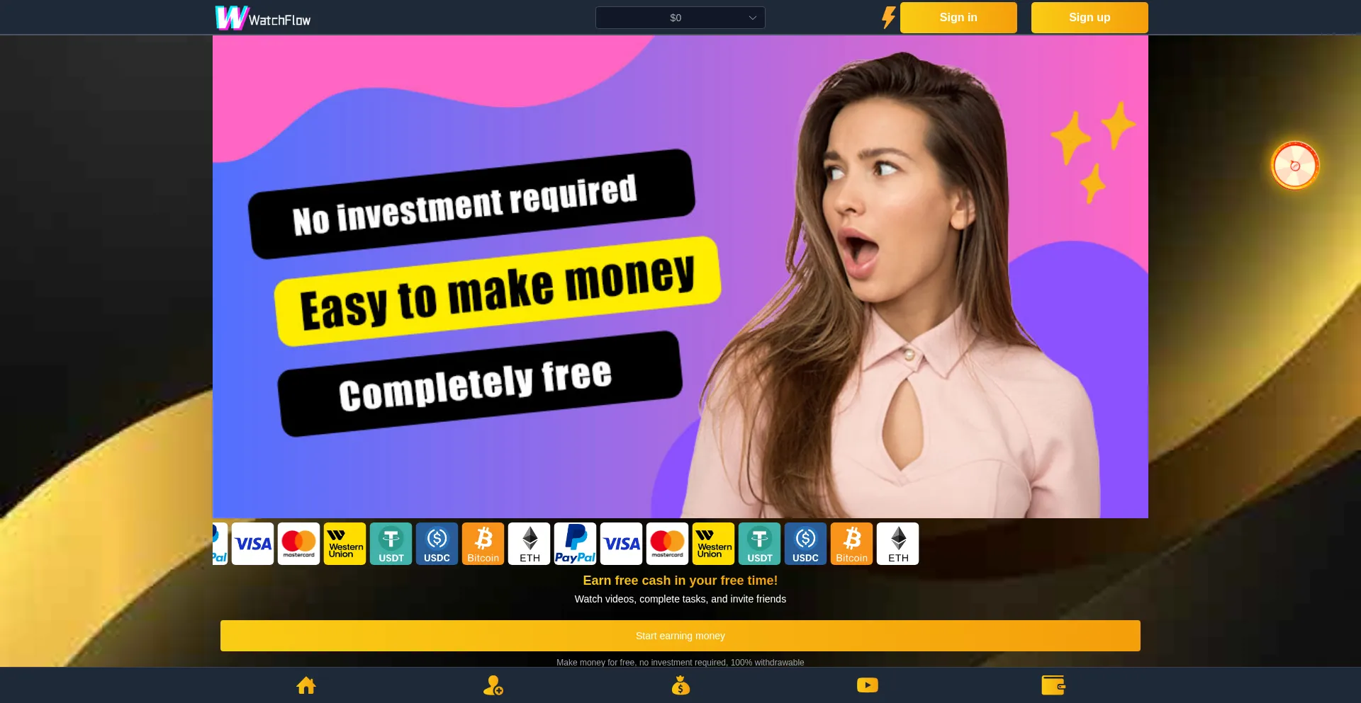 Website screenshot of Watchmflow.top