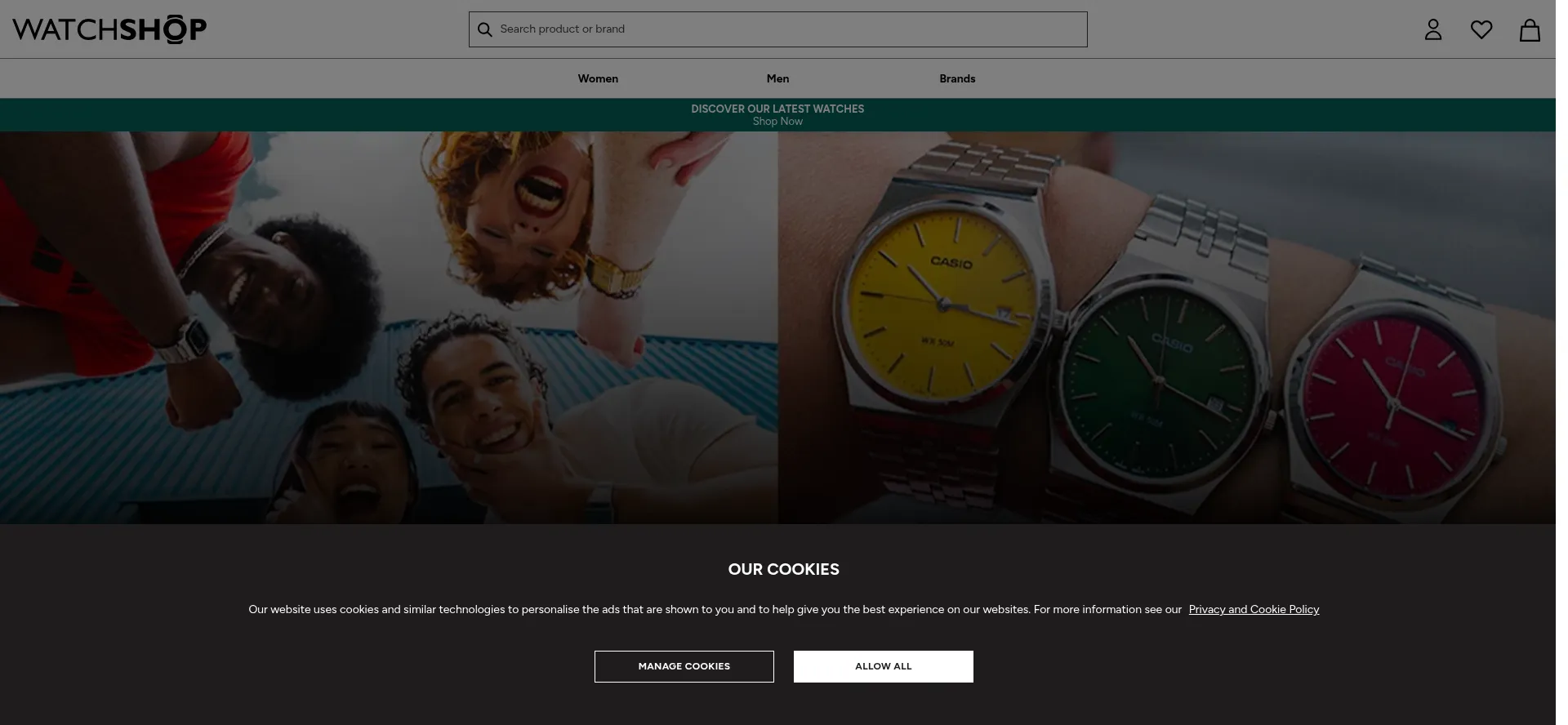 Website screenshot of Watchshop.com