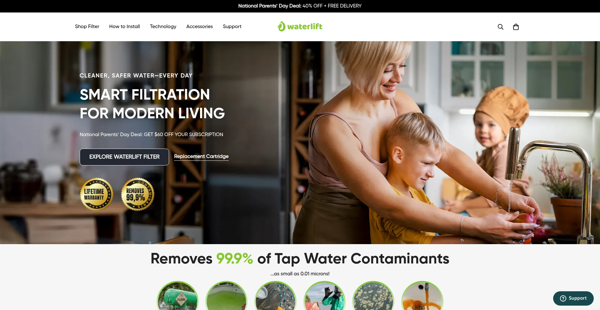 Website screenshot of Waterlift.eco