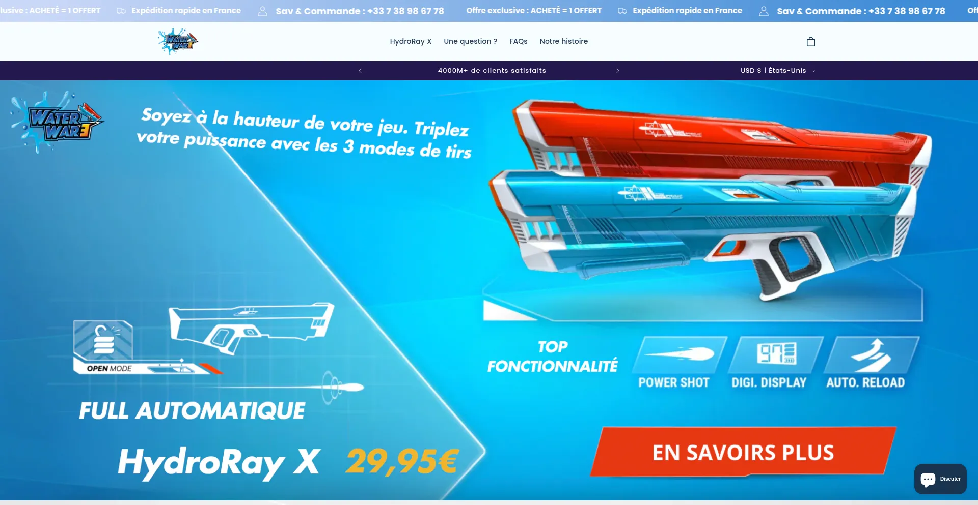 Website screenshot of Waterware.fr