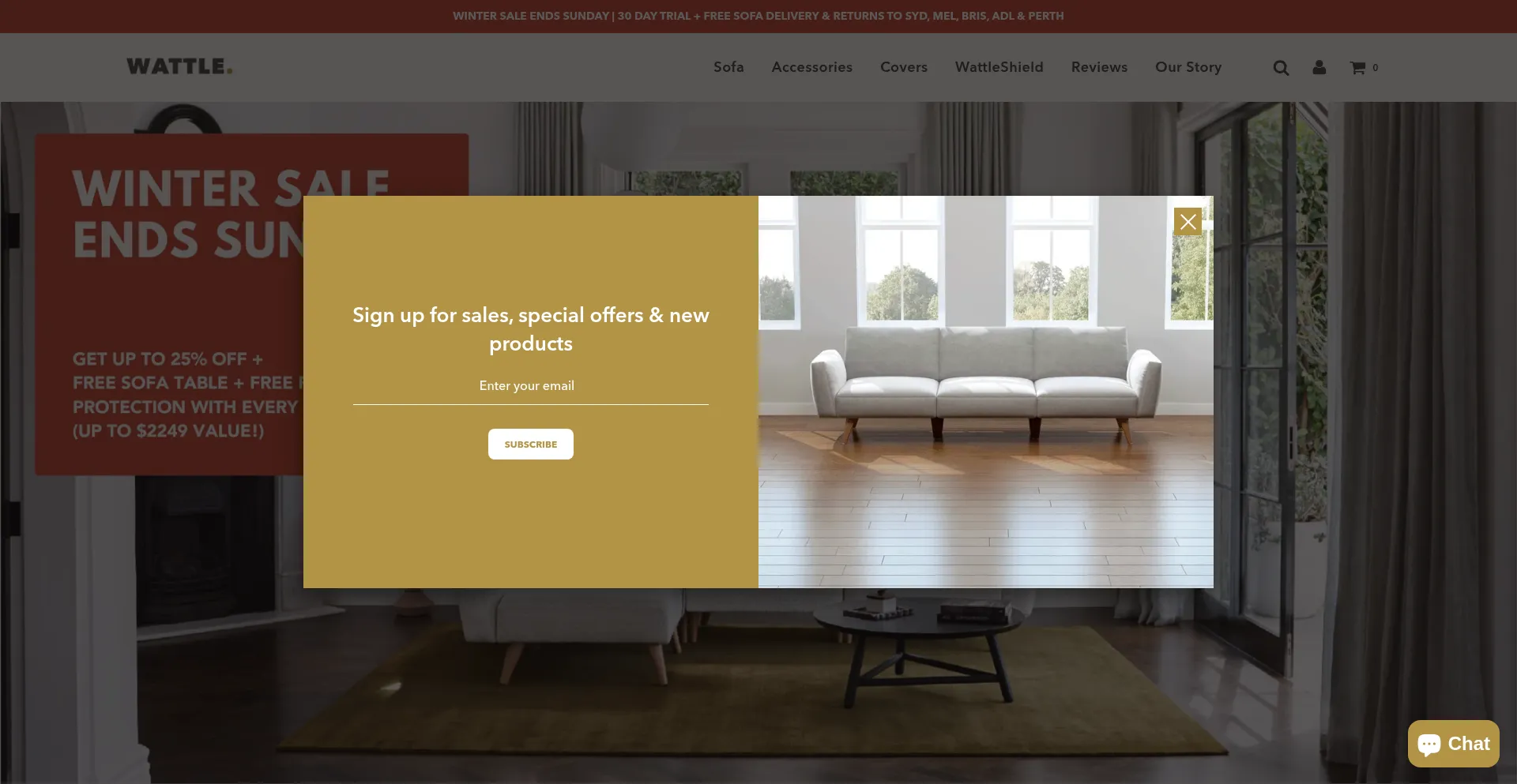 Website screenshot of Wattleliving.com